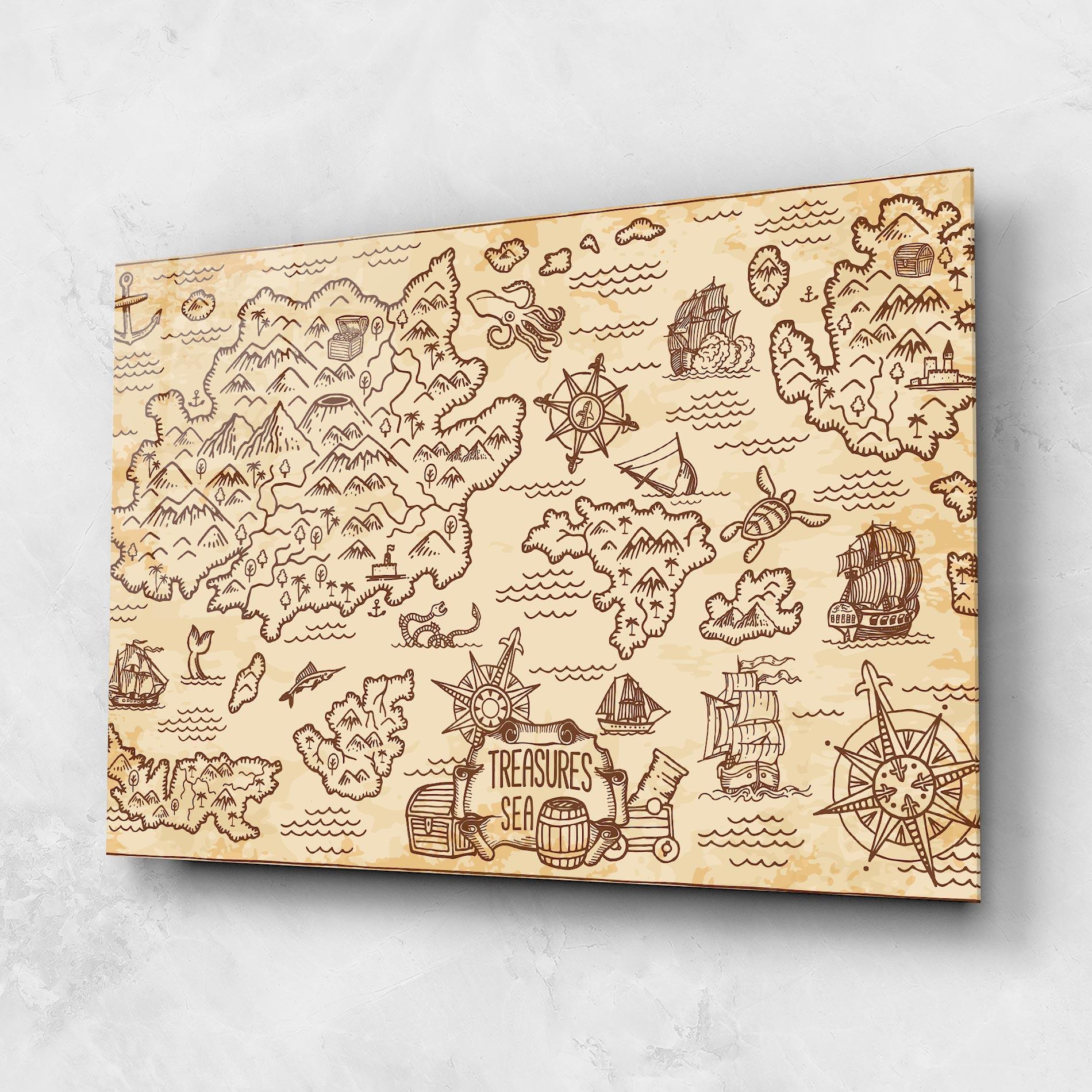 Obraz na Szkle Cream Coffee Map mockup 1