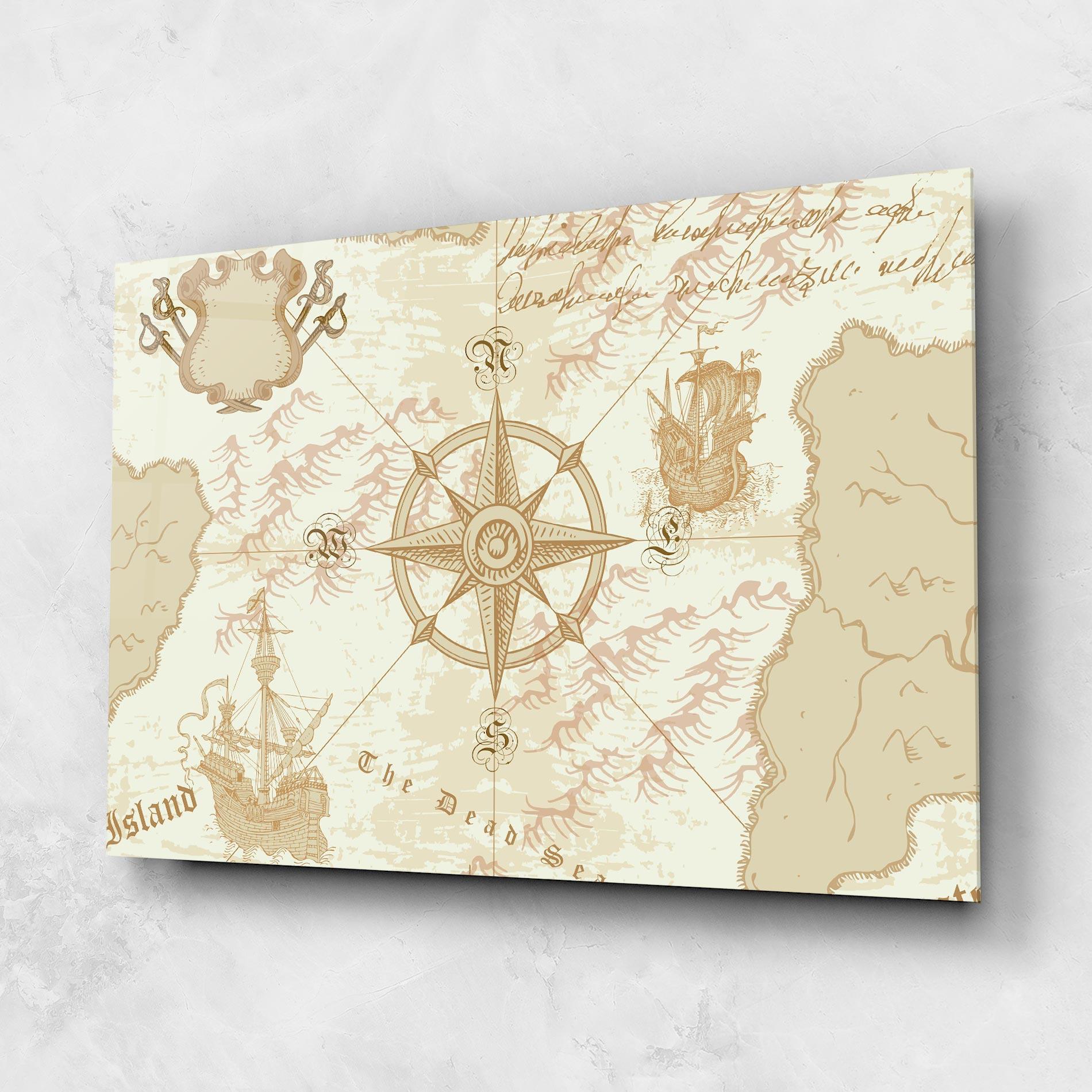 Obraz na Szkle Cream Compass mockup 1
