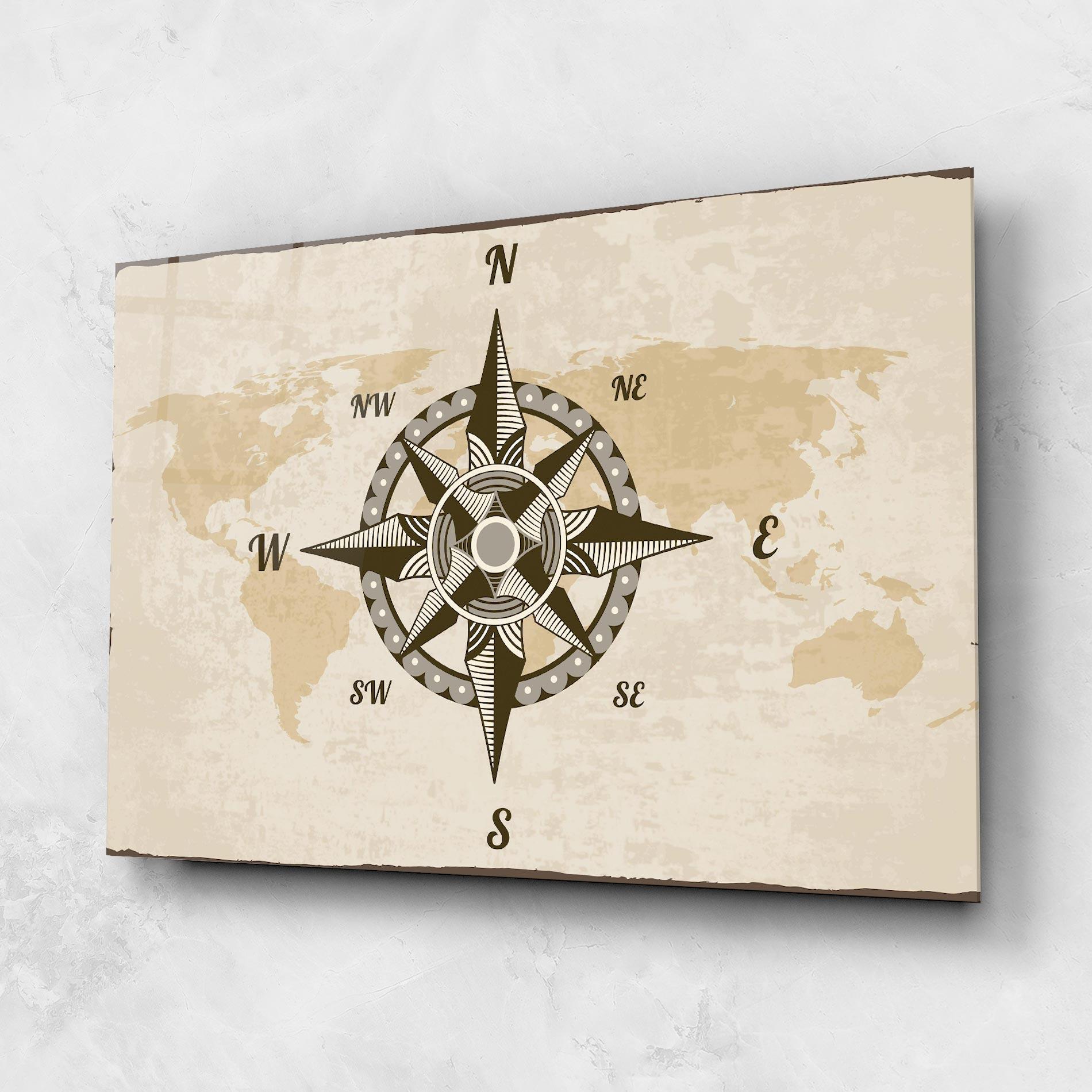 Obraz na Szkle Nautical Compass mockup 1