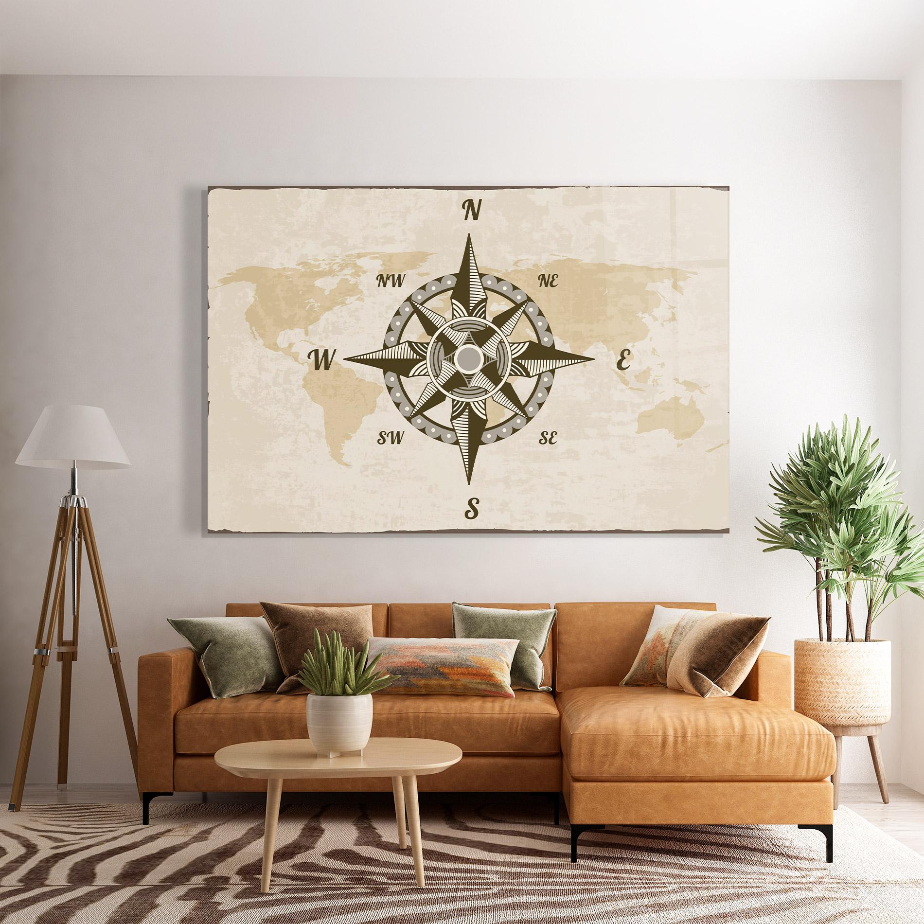 Obraz na Szkle Nautical Compass mockup 7