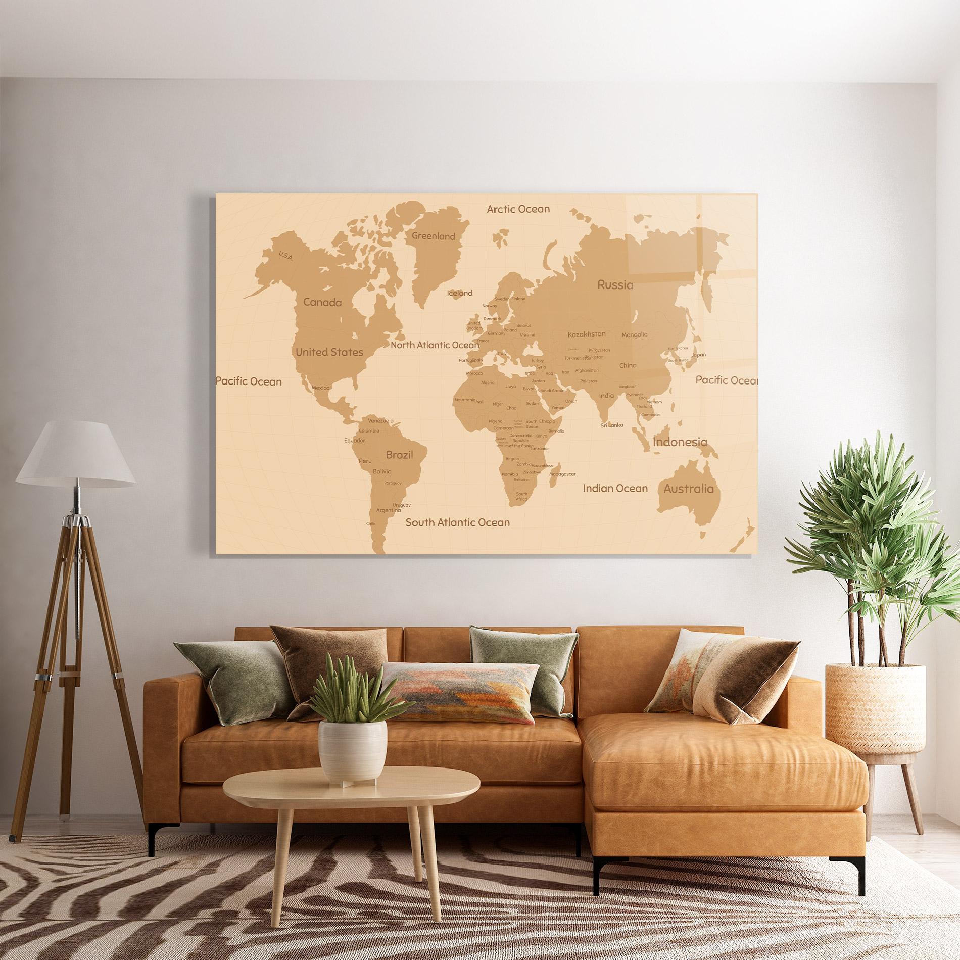 Obraz na Szkle Ocean Old Map mockup 7