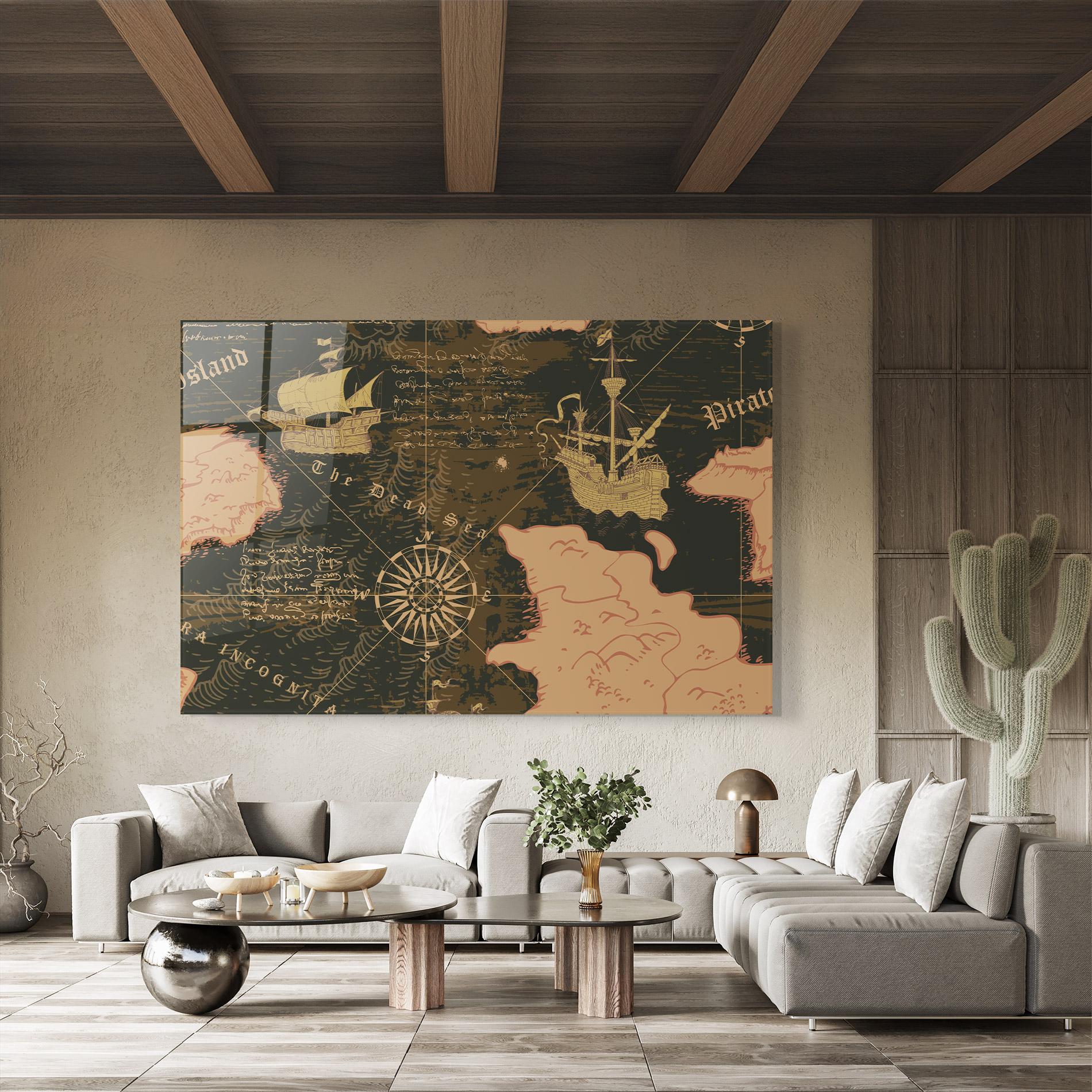 Obraz na Szkle Cool Old Map mockup 8