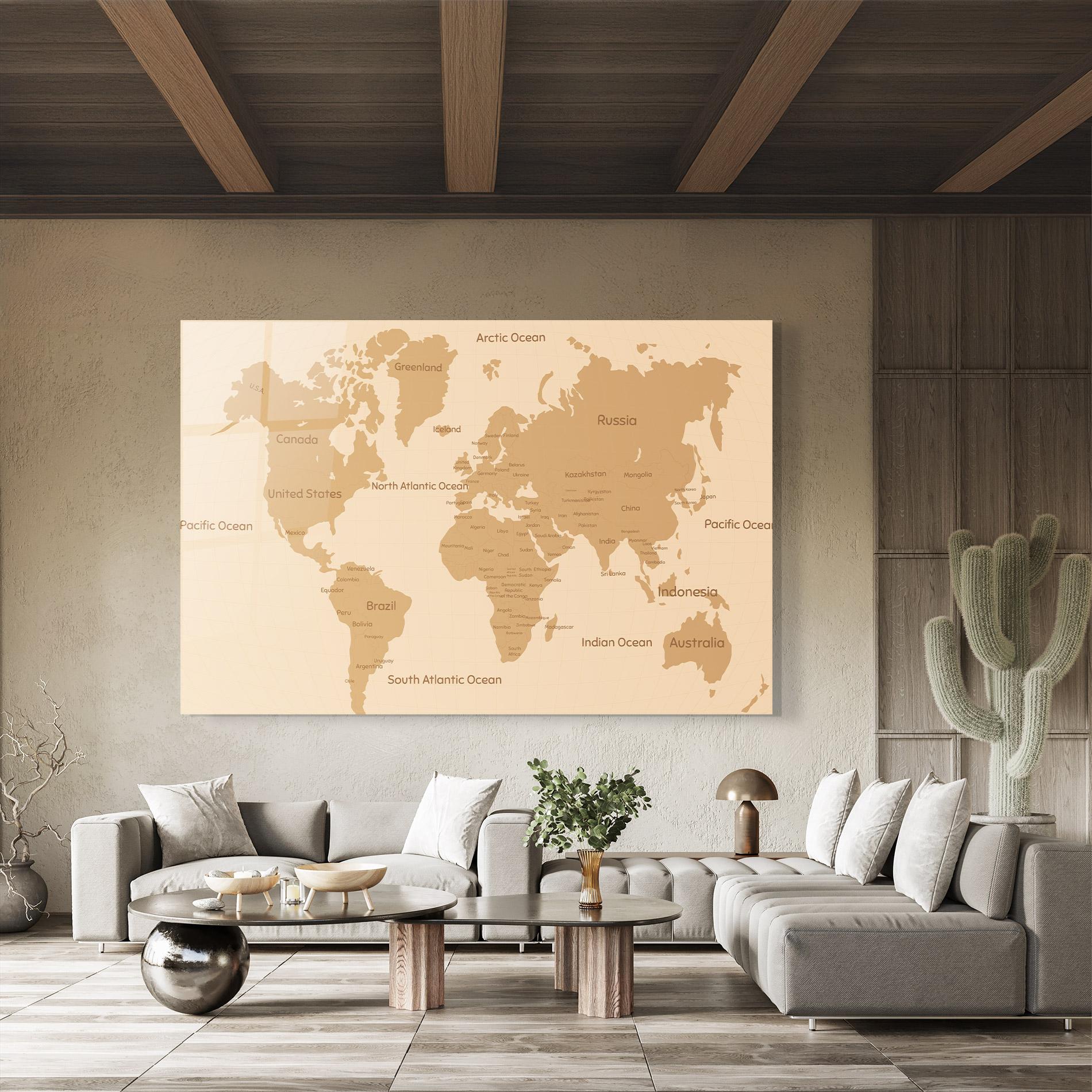 Obraz na Szkle Ocean Old Map mockup 8