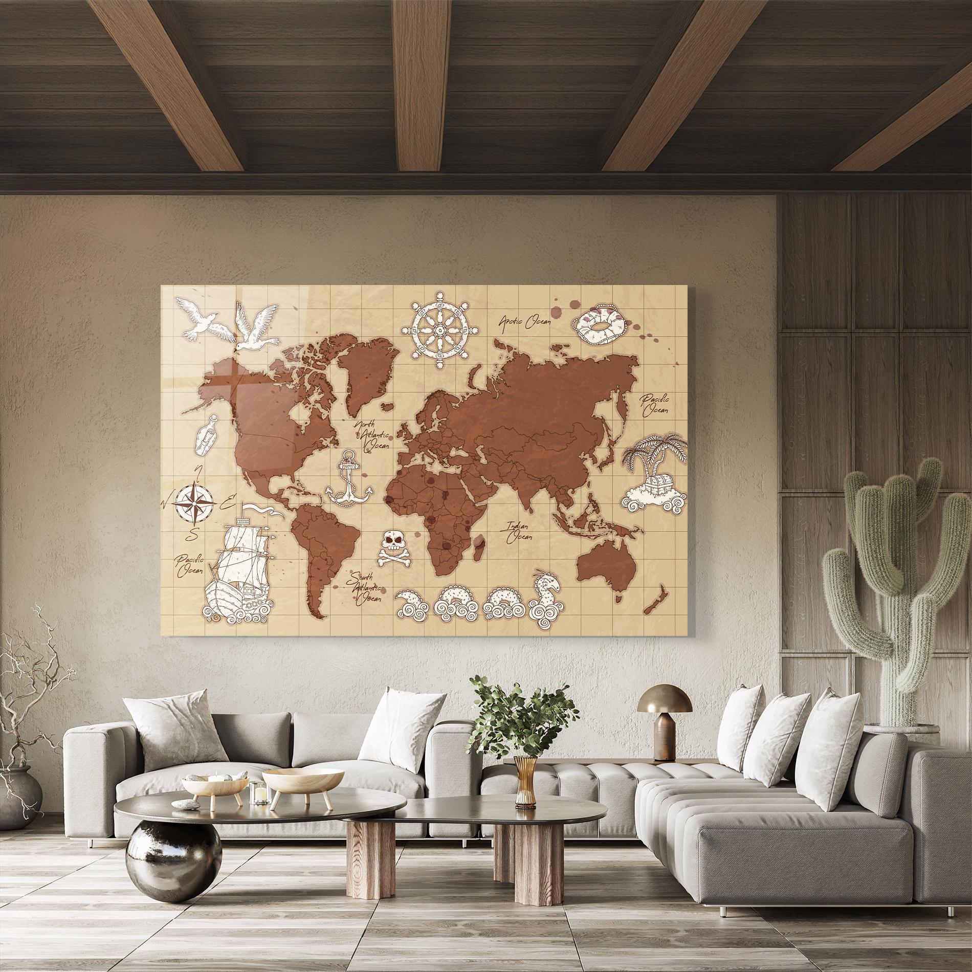 Obraz na Szkle Old Pirate Map mockup 8