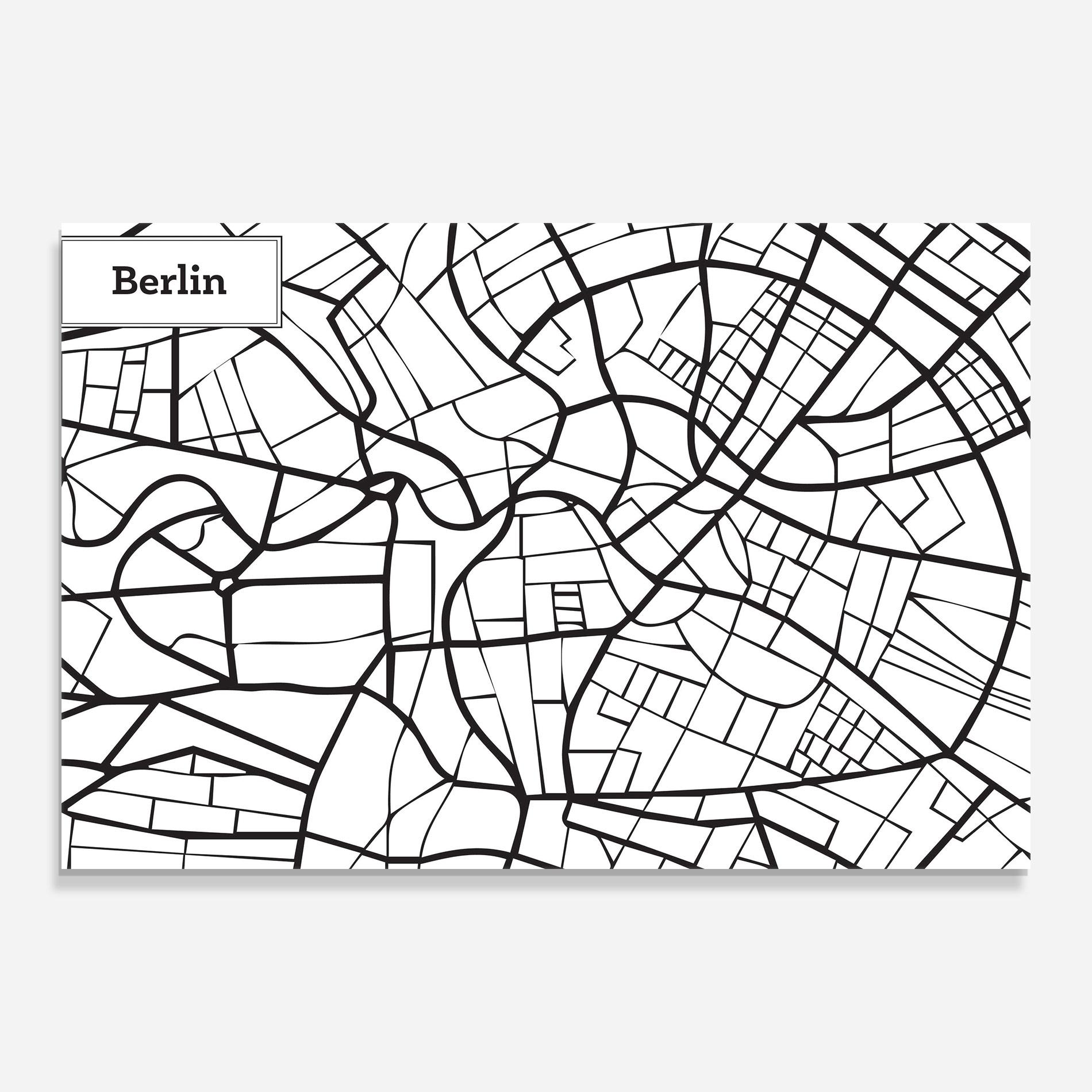 Obraz na Szkle Berlin Map mockup 0