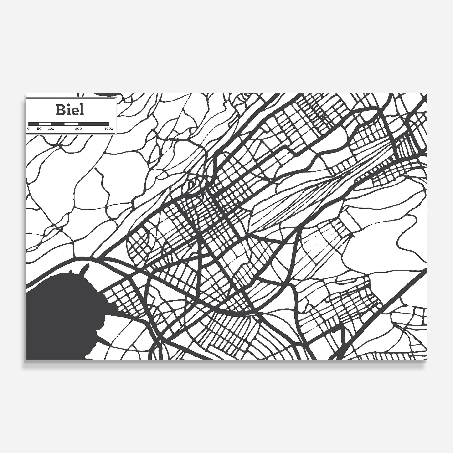 Obraz na Szkle Biel Map mockup 0