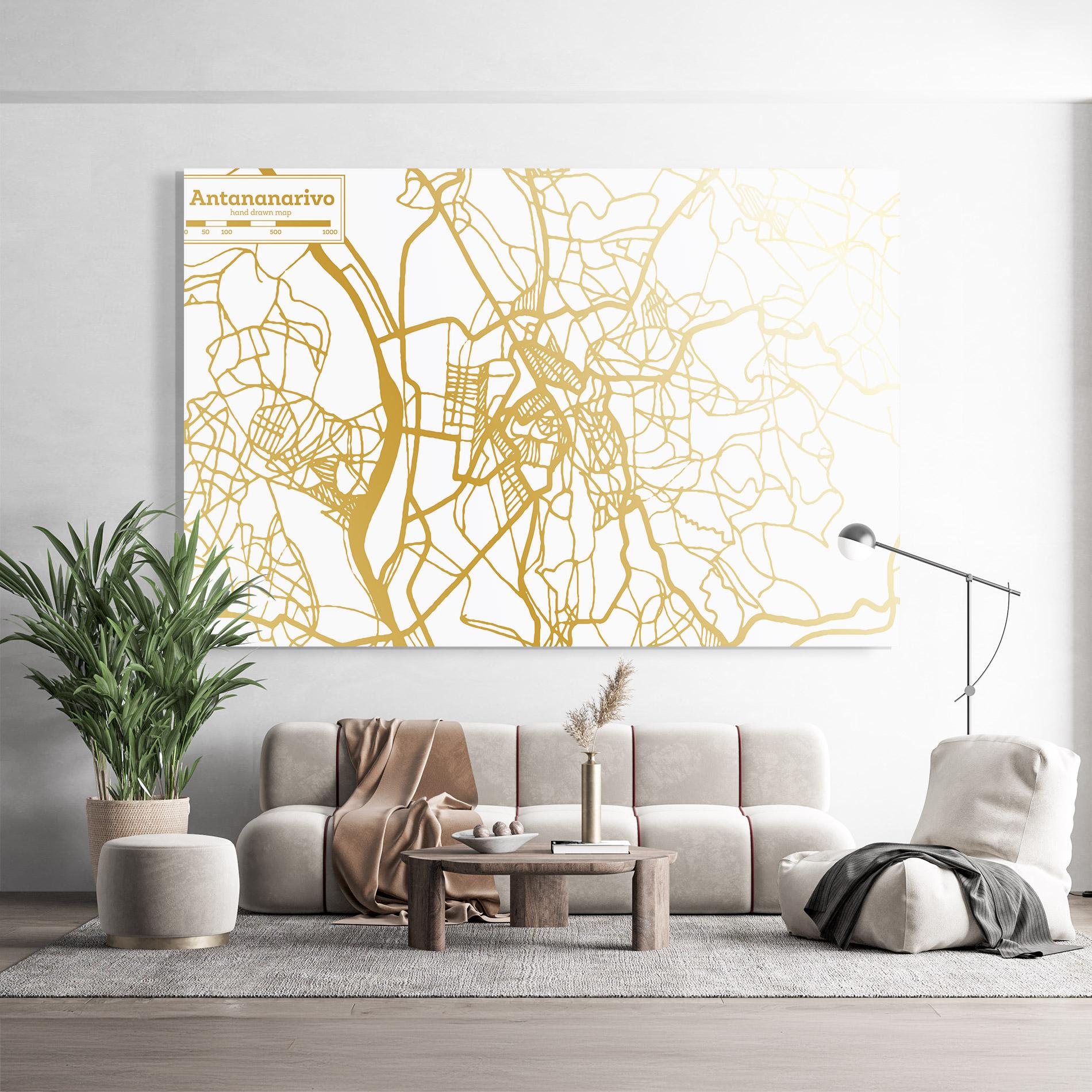 Obraz na Szkle Antananarivo Map mockup 9