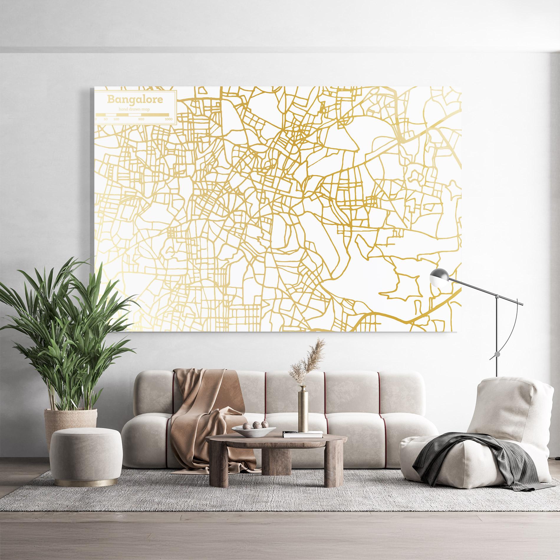 Obraz na Szkle Bangalore Map mockup 9