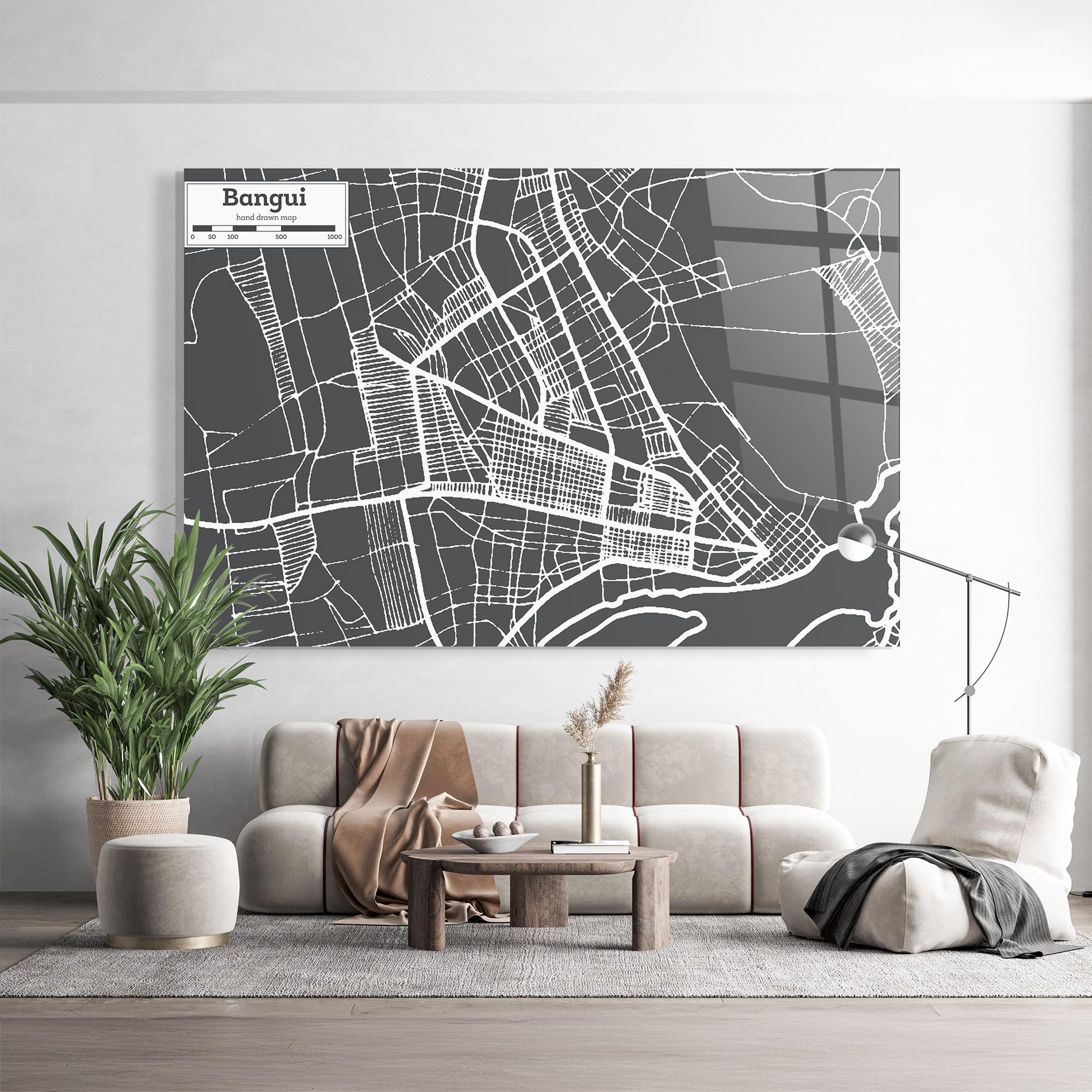 Obraz na Szkle Bangui Map mockup 9
