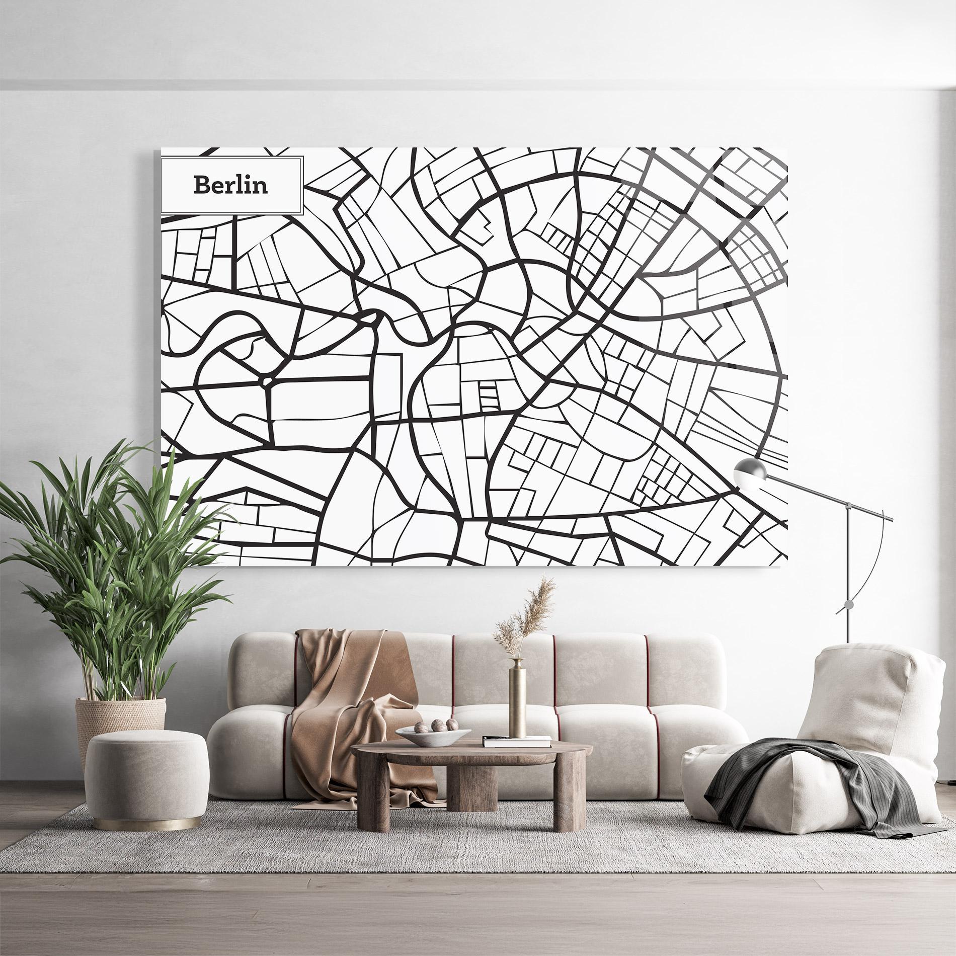 Obraz na Szkle Berlin Map mockup 9
