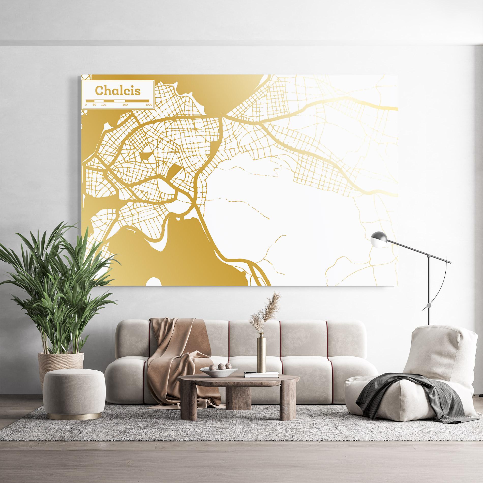 Obraz na Szkle Chalcis Gold Map mockup 9