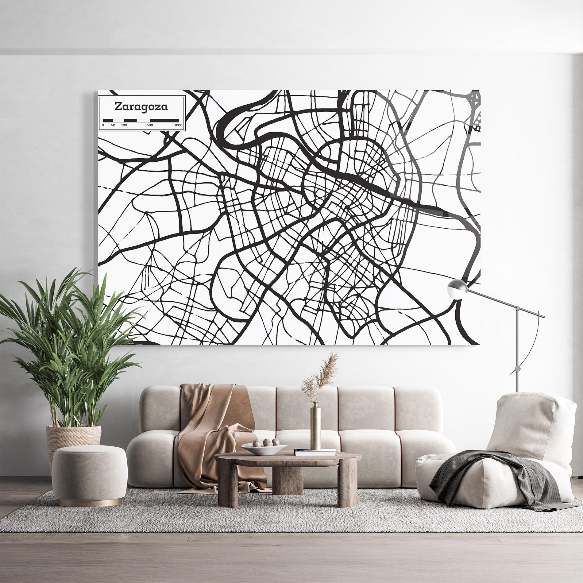 Obraz na Szkle Zaragoza City Map mockup 9