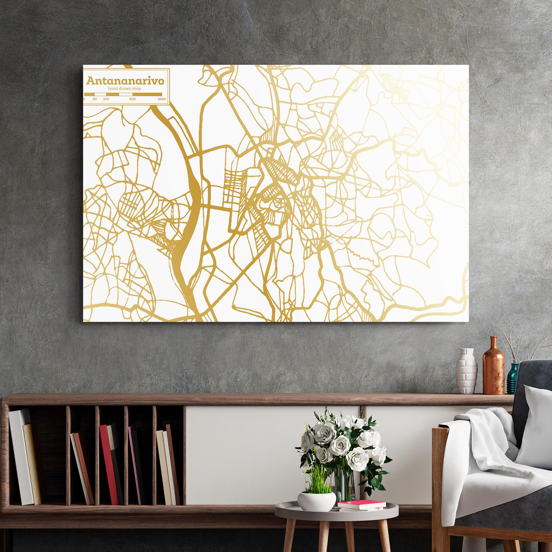 Obraz na Szkle Antananarivo Map mockup 2