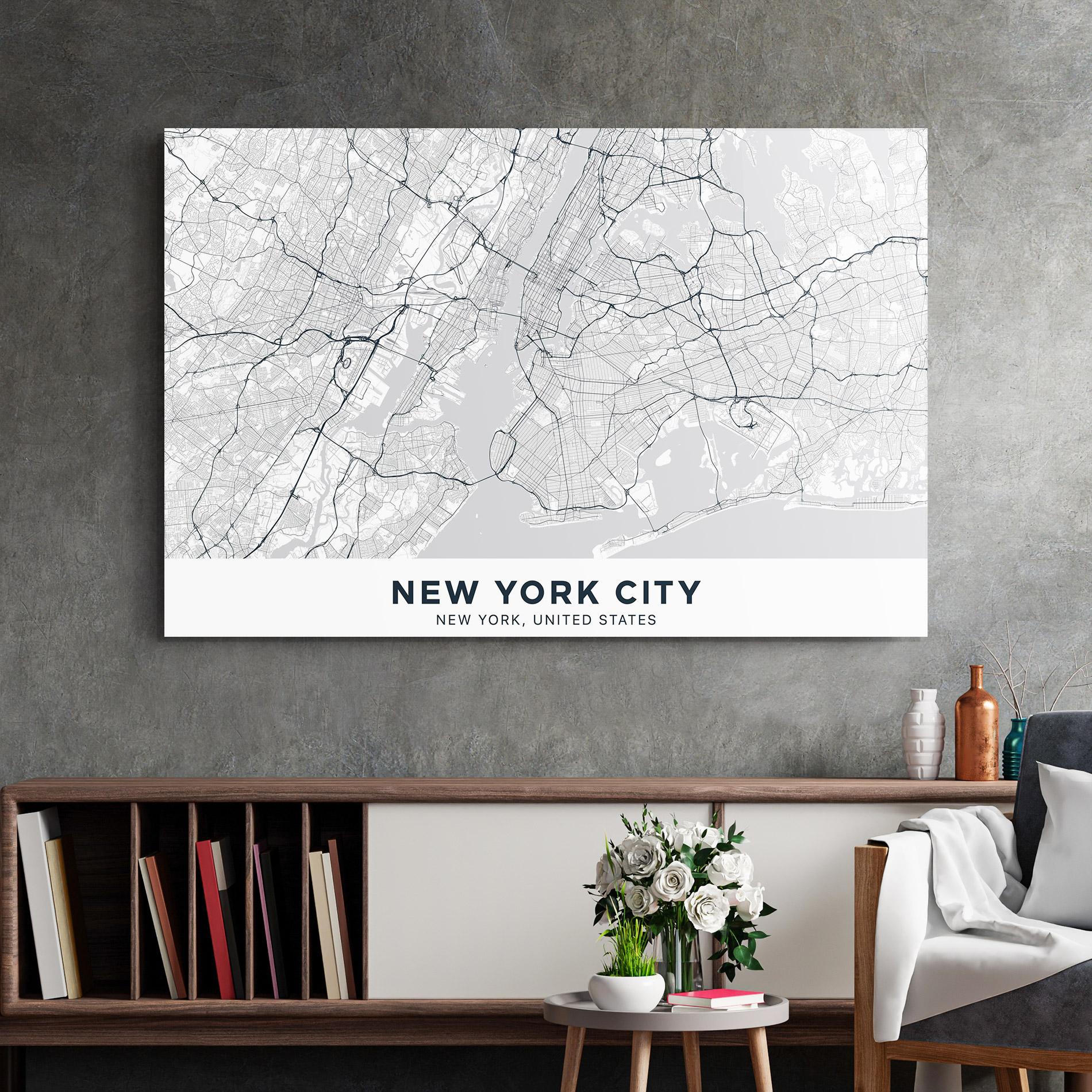 Obraz na Szkle New York Map mockup 2