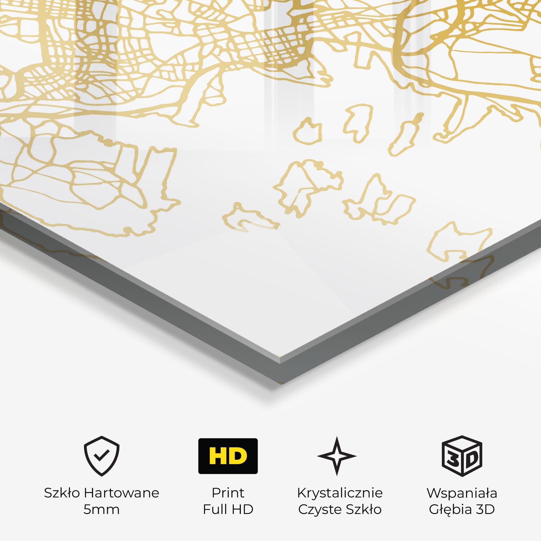Obraz na Szkle Oslo Gold Map mockup 3