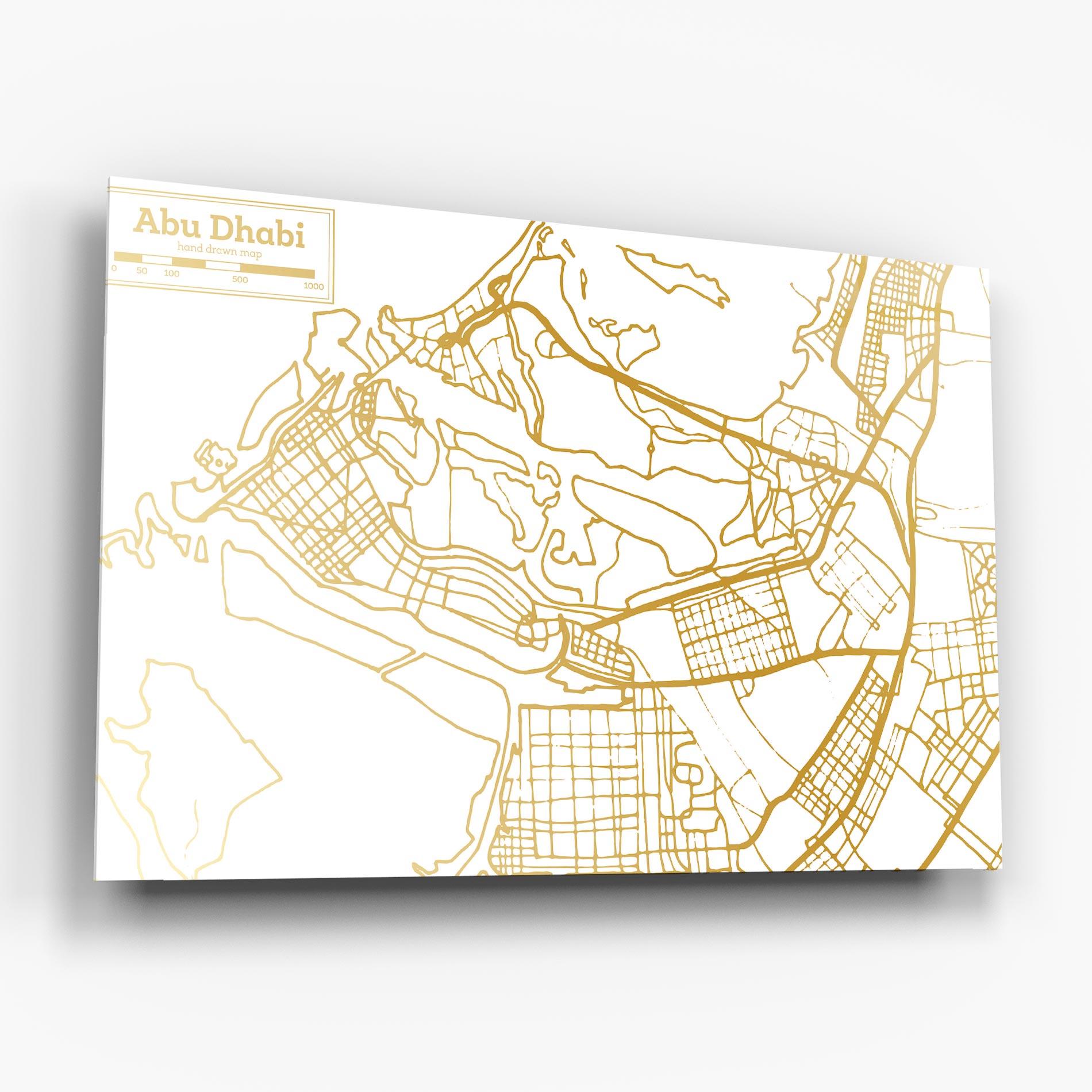 Obraz na Szkle Abu Dhabi Map mockup 6