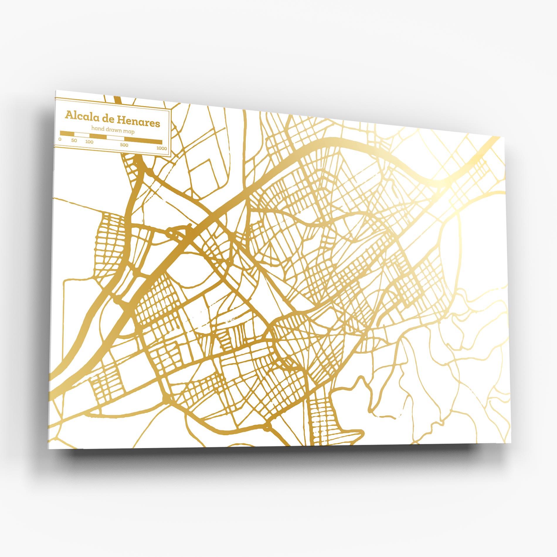 Obraz na Szkle Alcala De Henares Map mockup 6