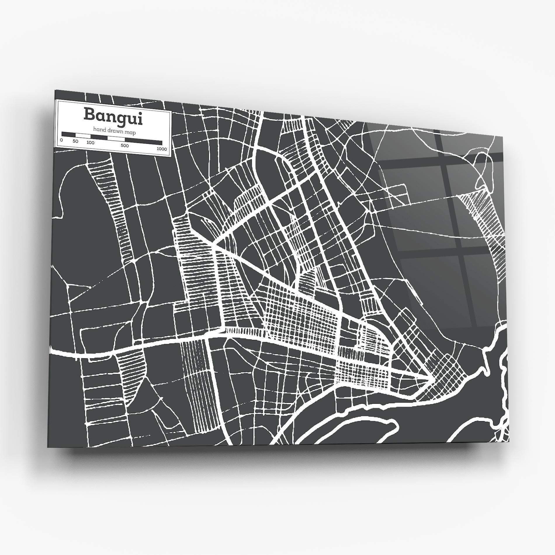 Obraz na Szkle Bangui Map mockup 6