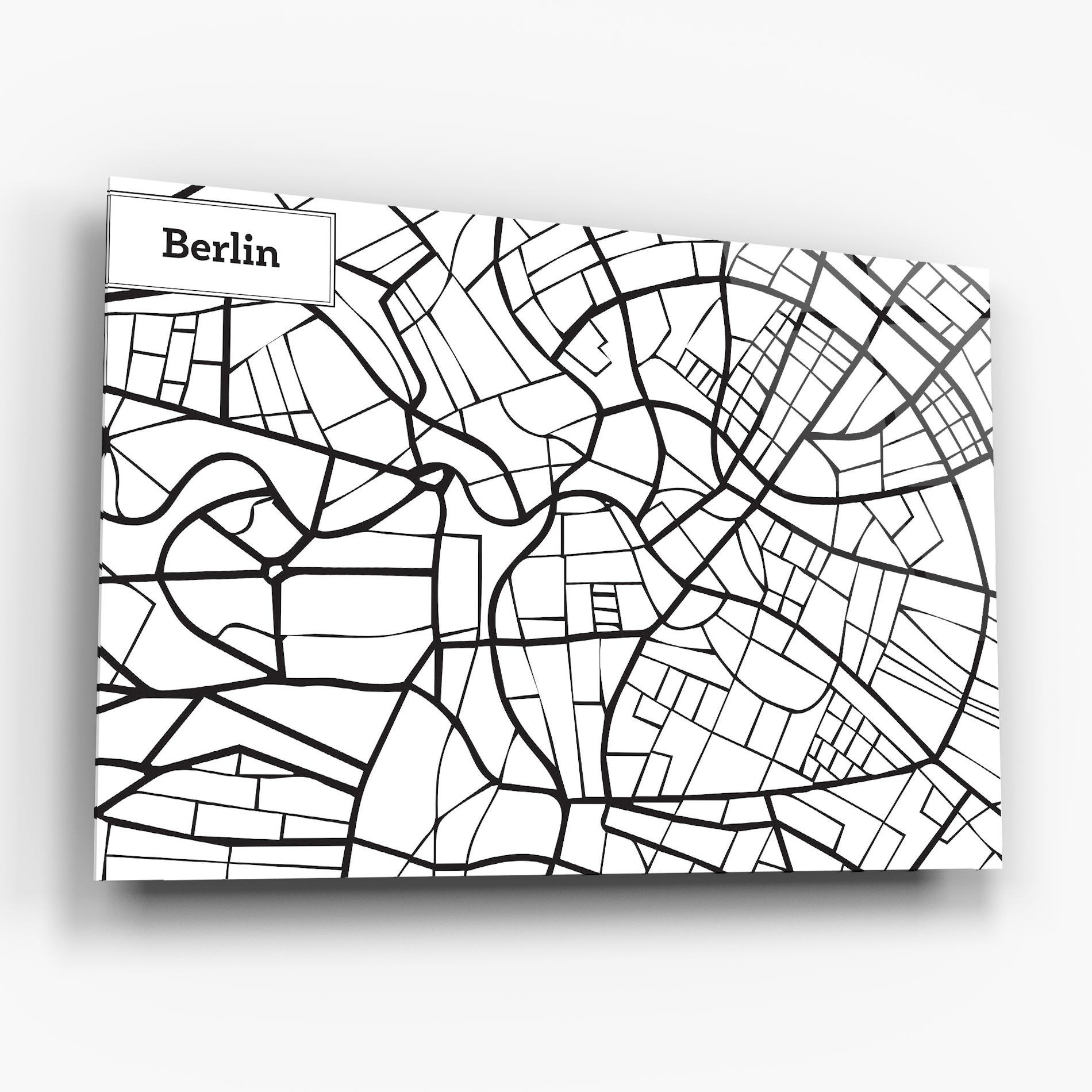 Obraz na Szkle Berlin Map mockup 6