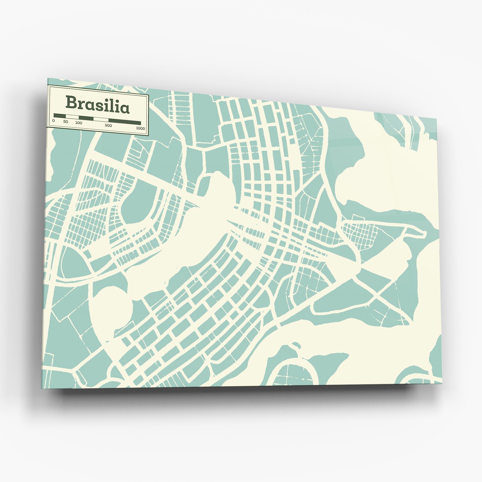 Obraz na Szkle Brasilia Map mockup 6