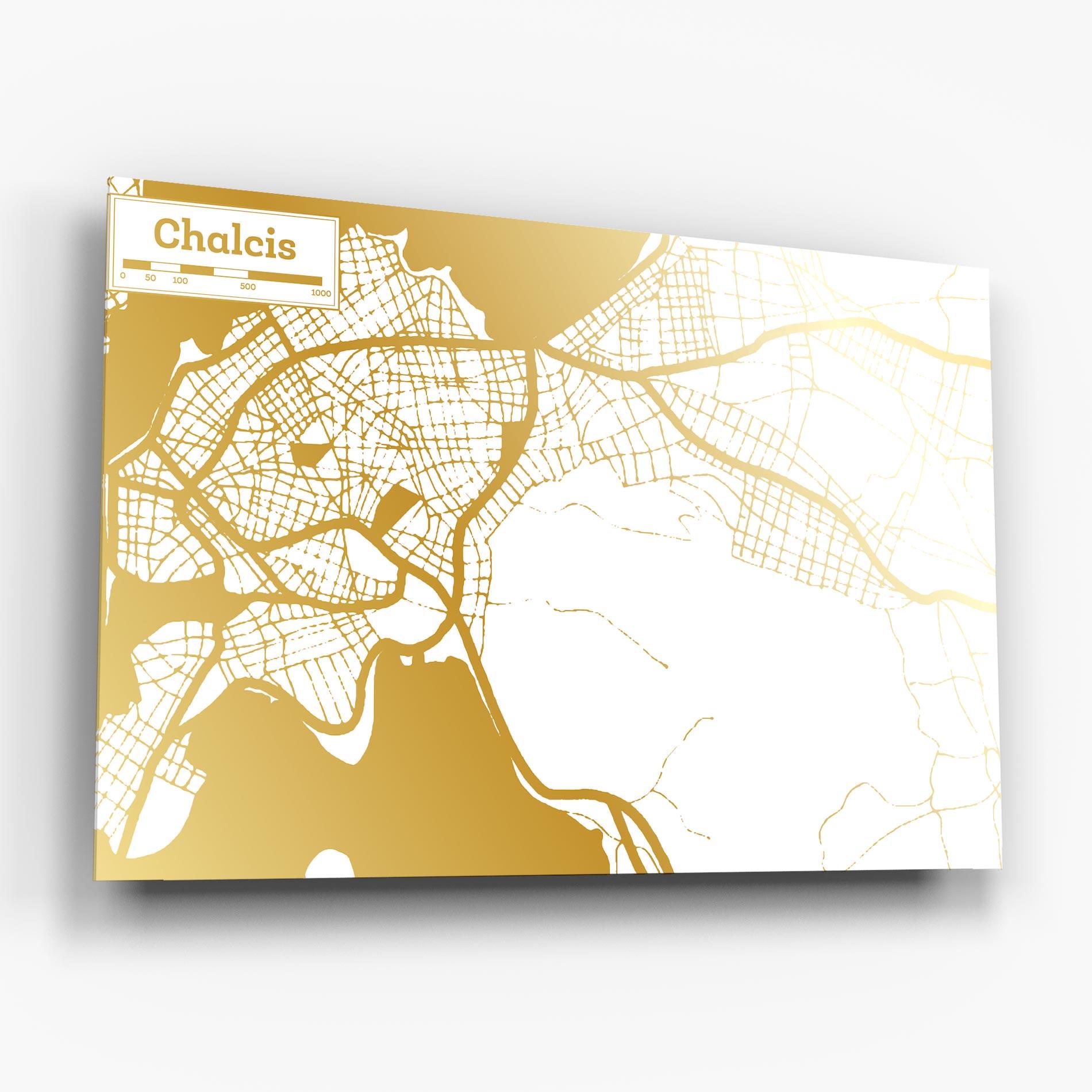 Obraz na Szkle Chalcis Gold Map mockup 6