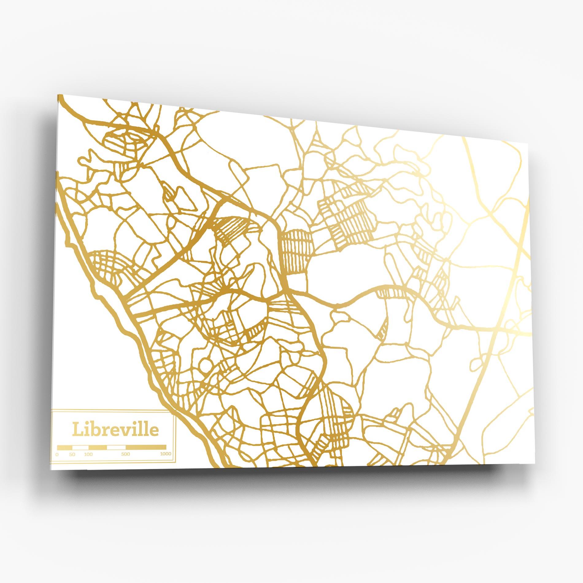 Obraz na Szkle Libreville Gold Map mockup 6