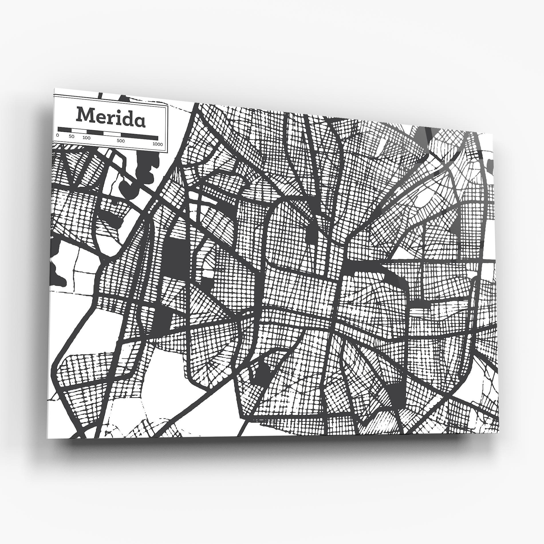 Obraz na Szkle Merida Map mockup 6