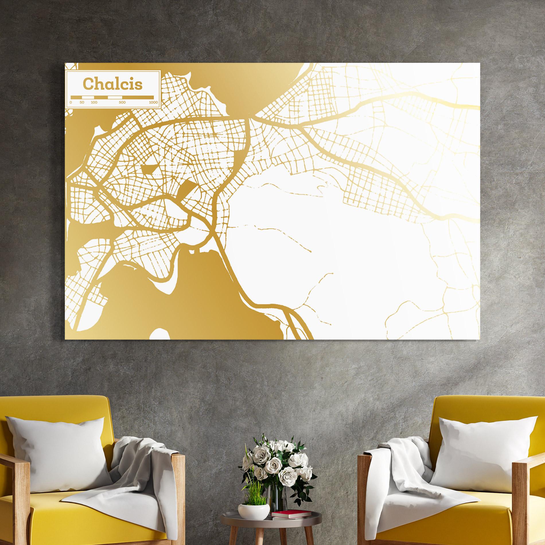 Obraz na Szkle Chalcis Gold Map mockup 4