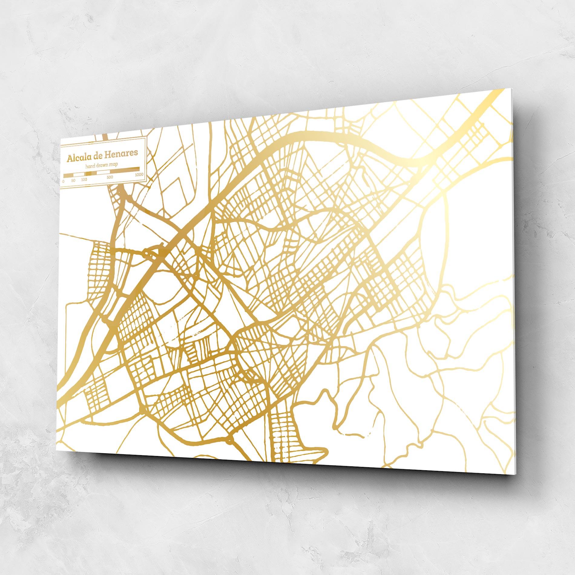 Obraz na Szkle Alcala De Henares Map mockup 1