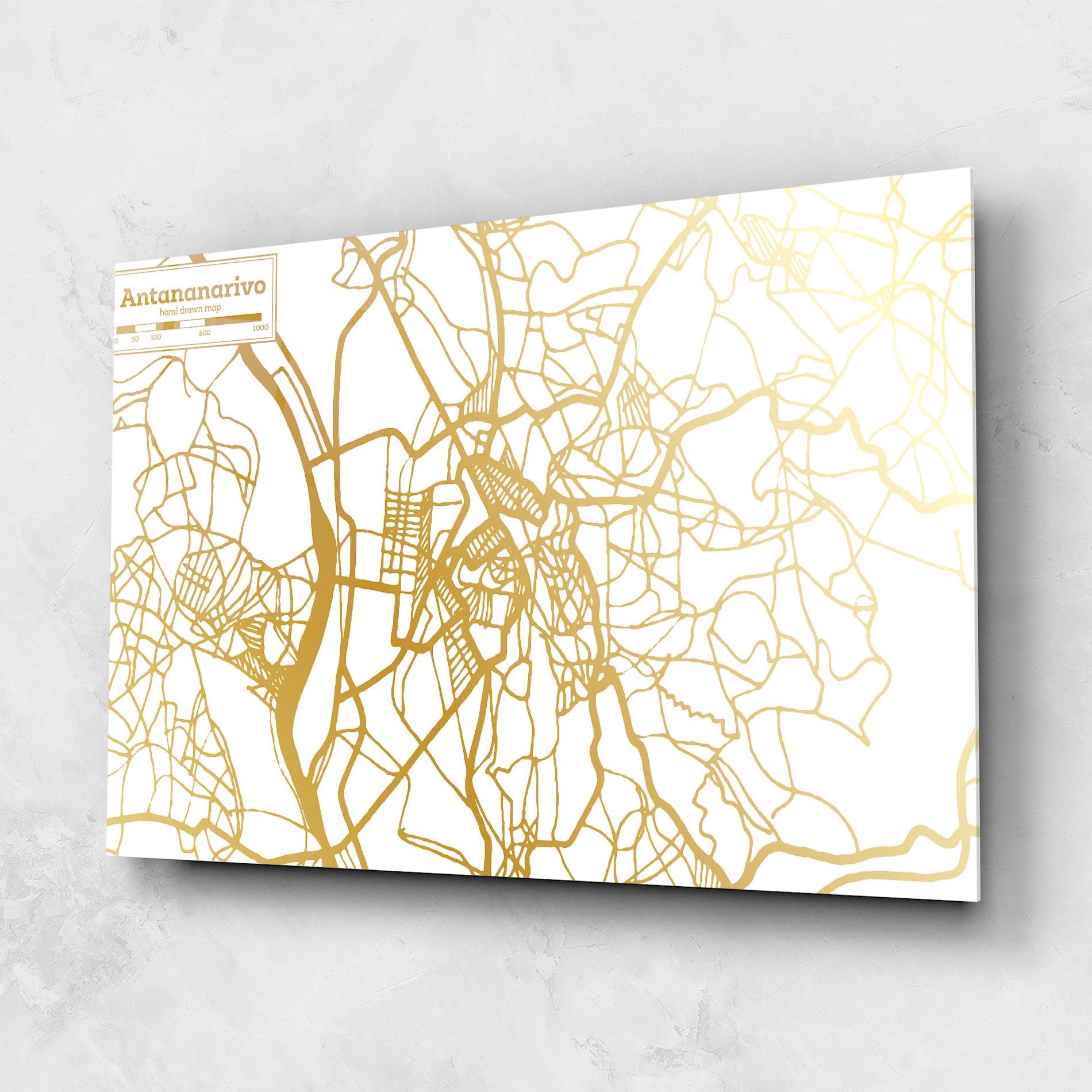 Obraz na Szkle Antananarivo Map mockup 1