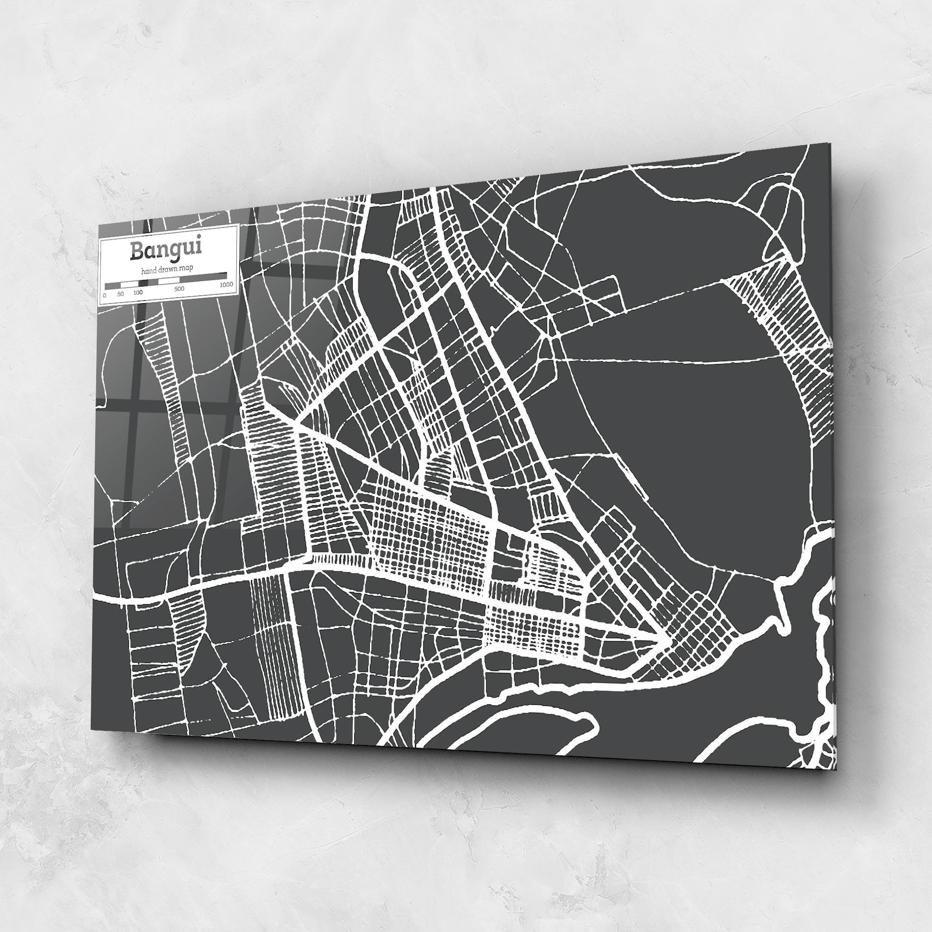 Obraz na Szkle Bangui Map mockup 1