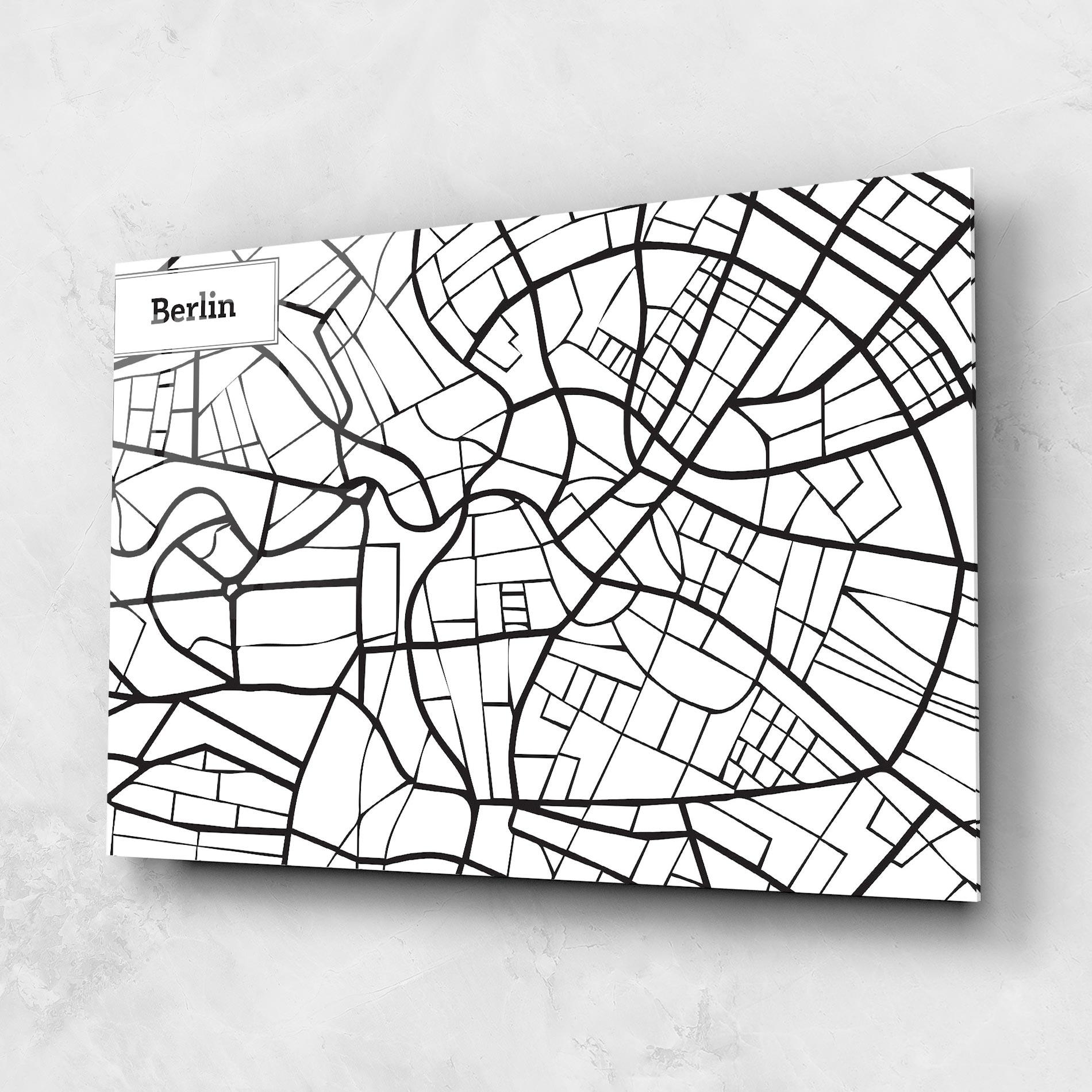 Obraz na Szkle Berlin Map mockup 1