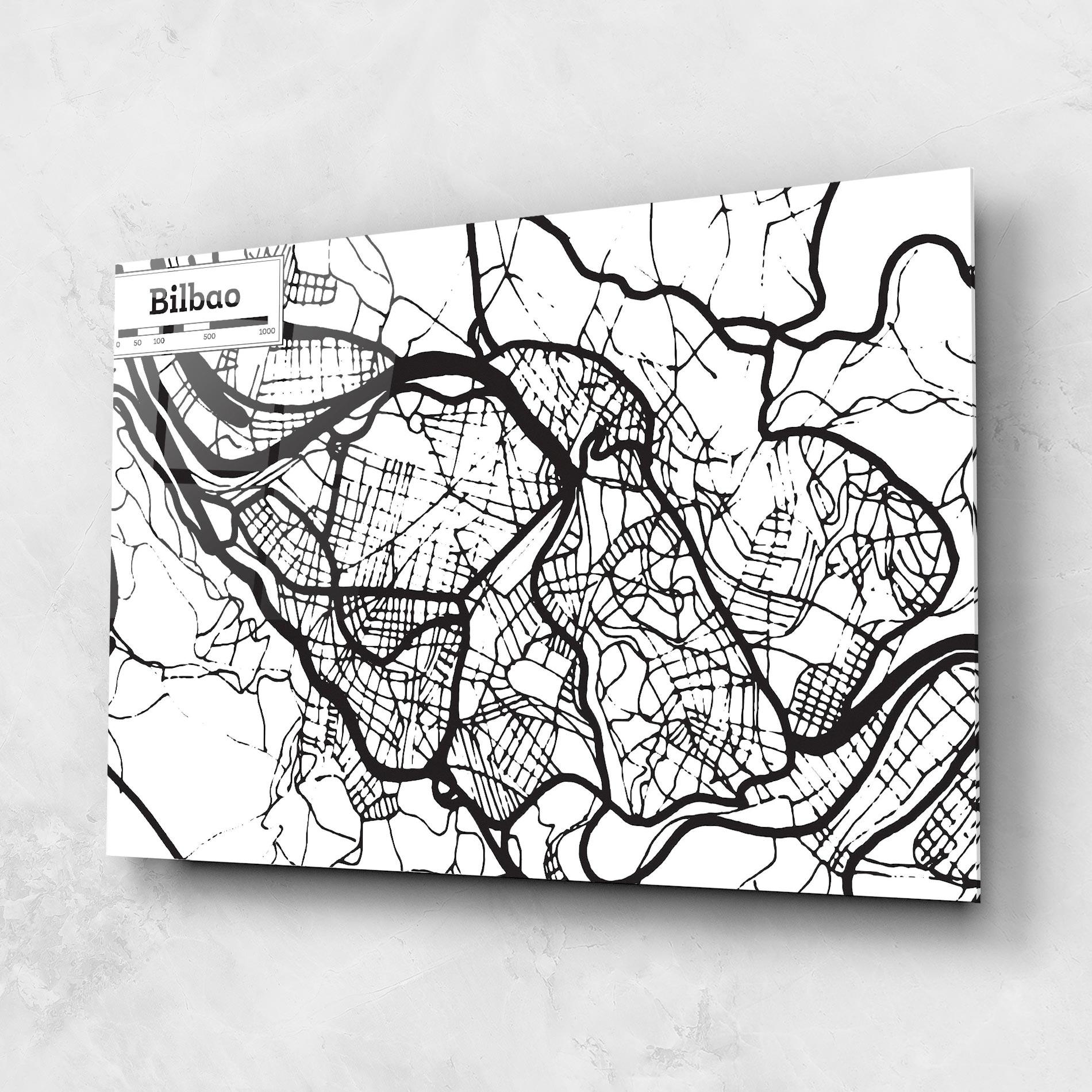 Obraz na Szkle Bilbao Map mockup 1