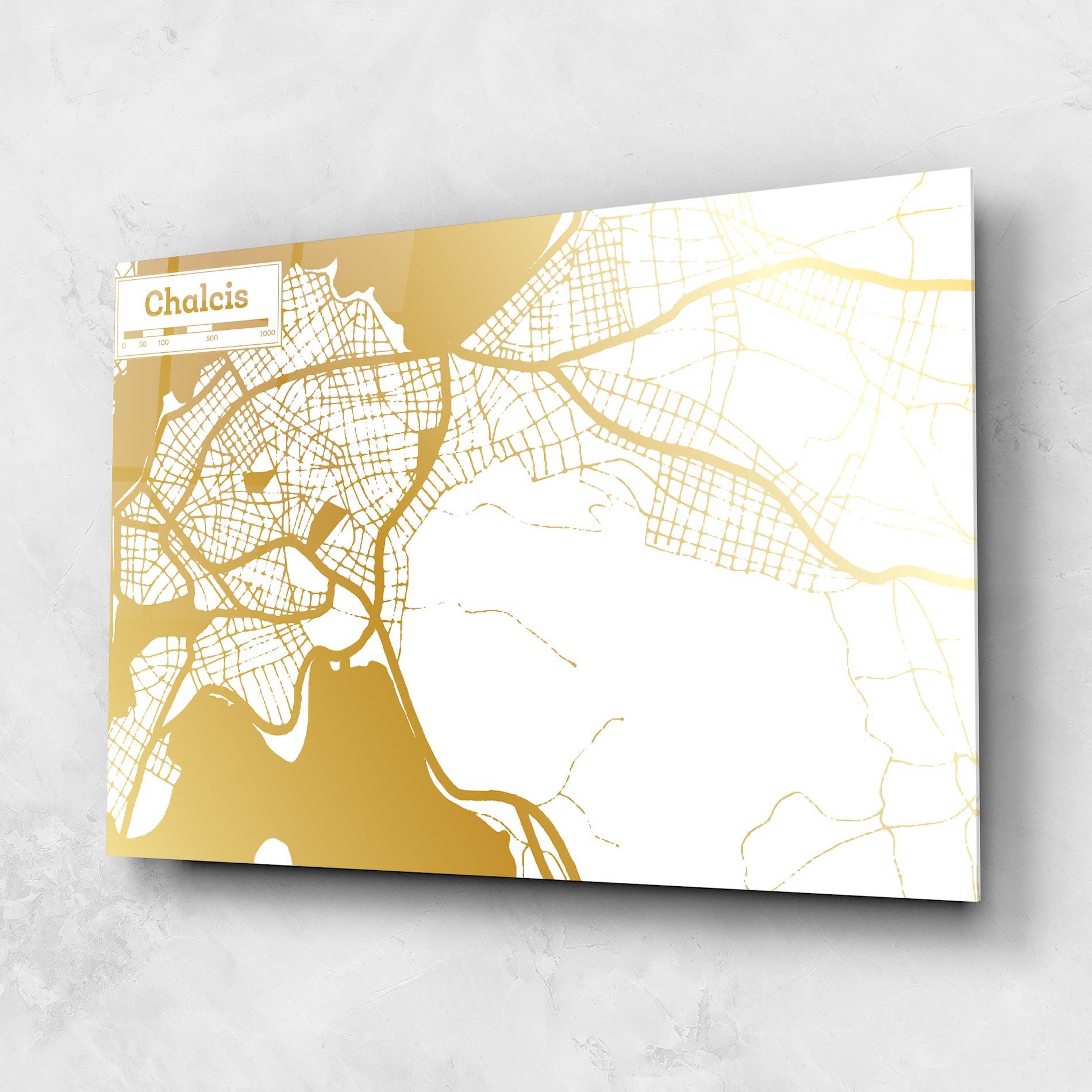 Obraz na Szkle Chalcis Gold Map mockup 1