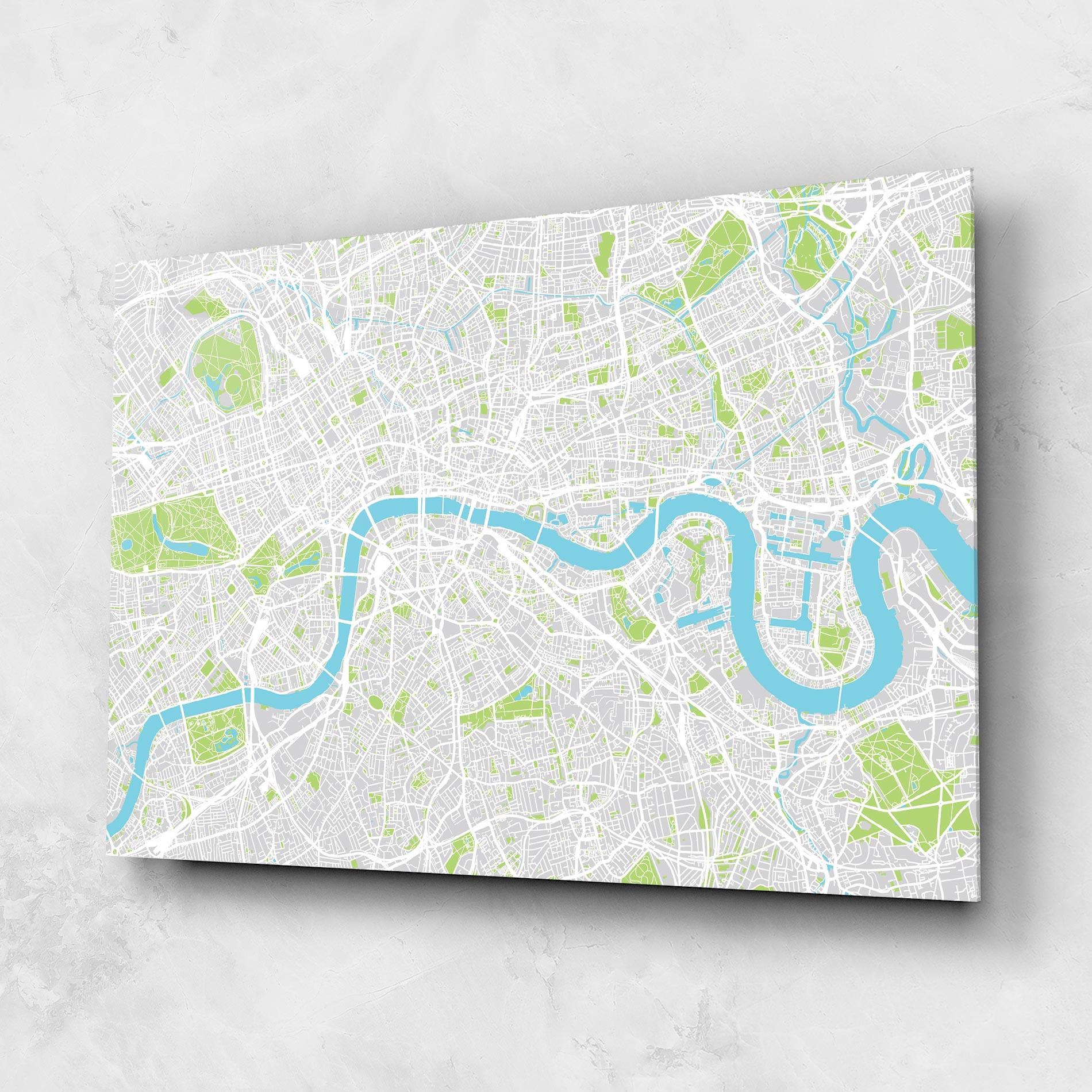 Obraz na Szkle City Color Map mockup 1