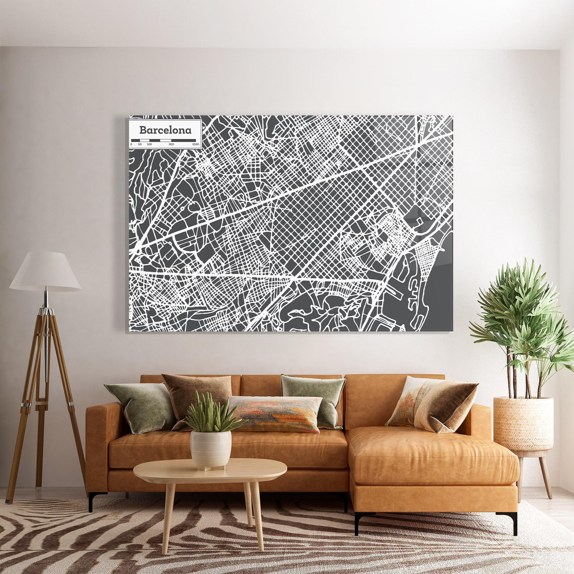 Obraz na Szkle Barcelona Map mockup 7