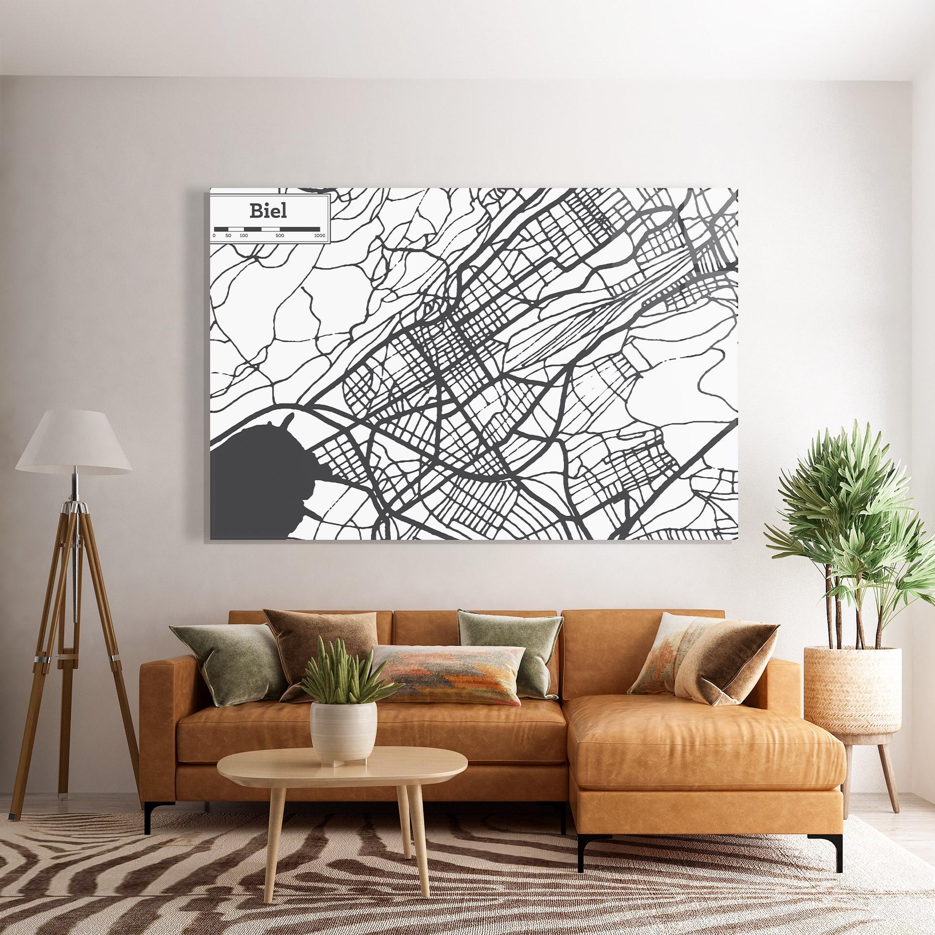 Obraz na Szkle Biel Map mockup 7