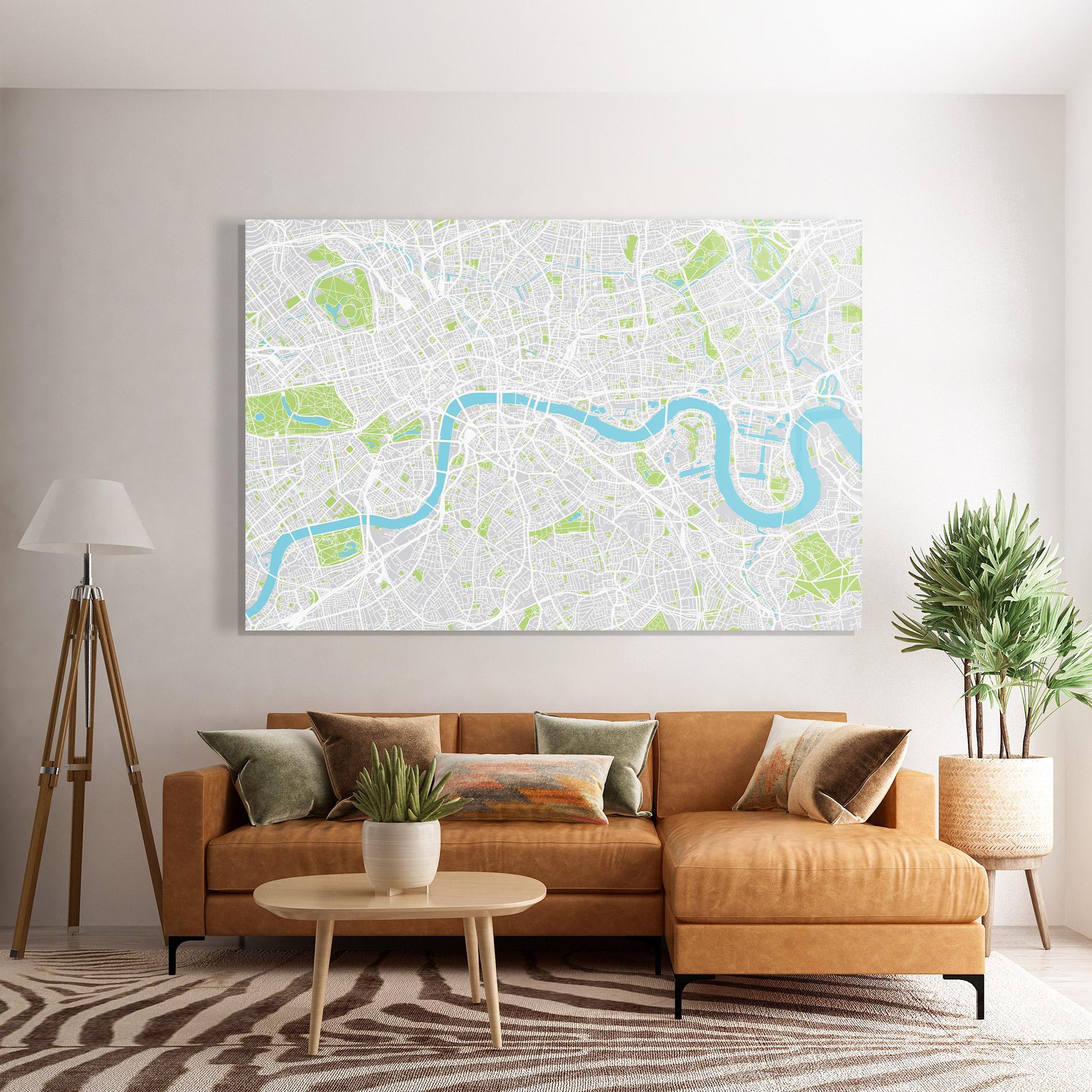 Obraz na Szkle City Color Map mockup 7