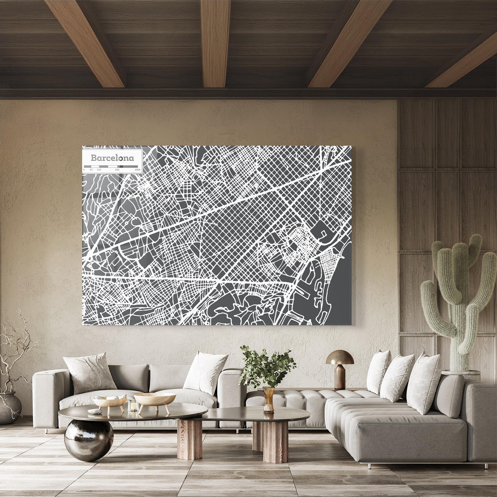 Obraz na Szkle Barcelona Map mockup 8