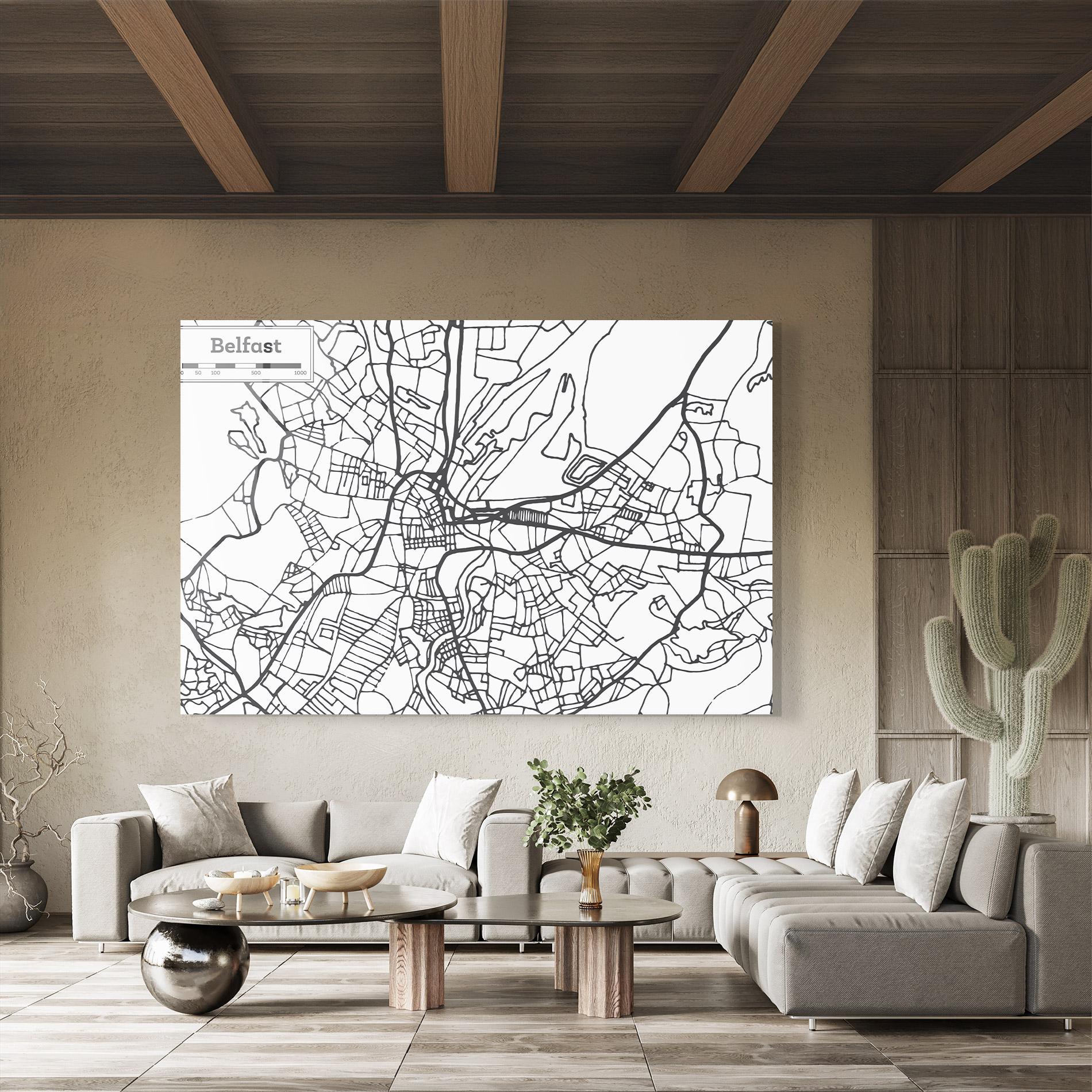 Obraz na Szkle Belfast Map mockup 8