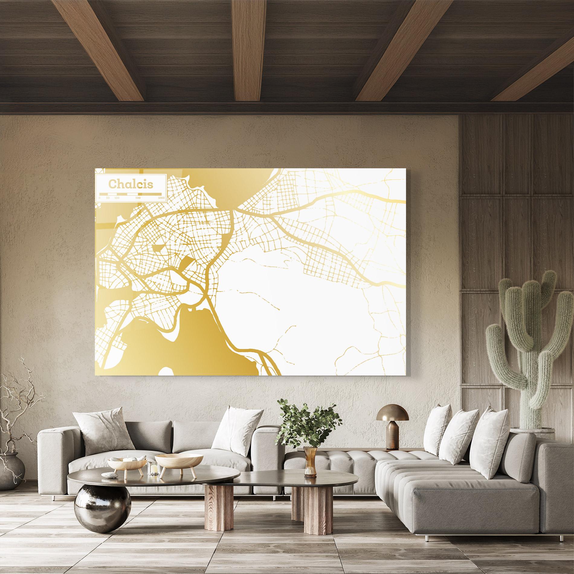 Obraz na Szkle Chalcis Gold Map mockup 8