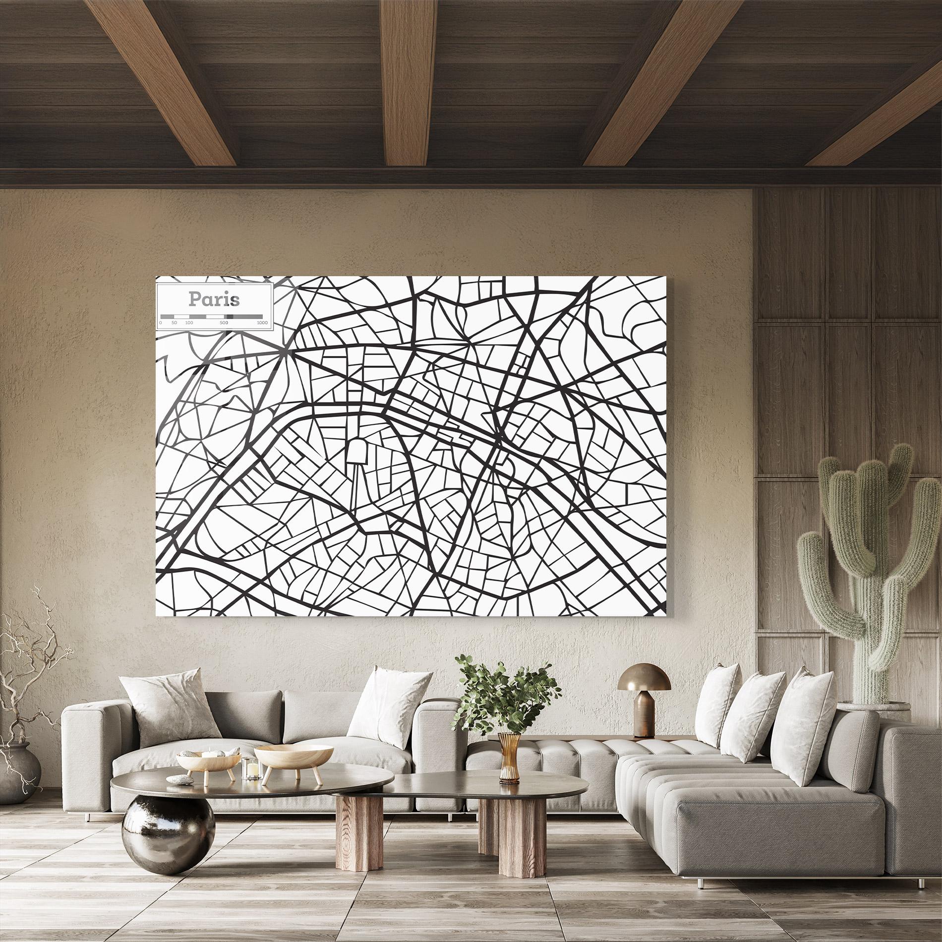 Obraz na Szkle Paris Map mockup 8