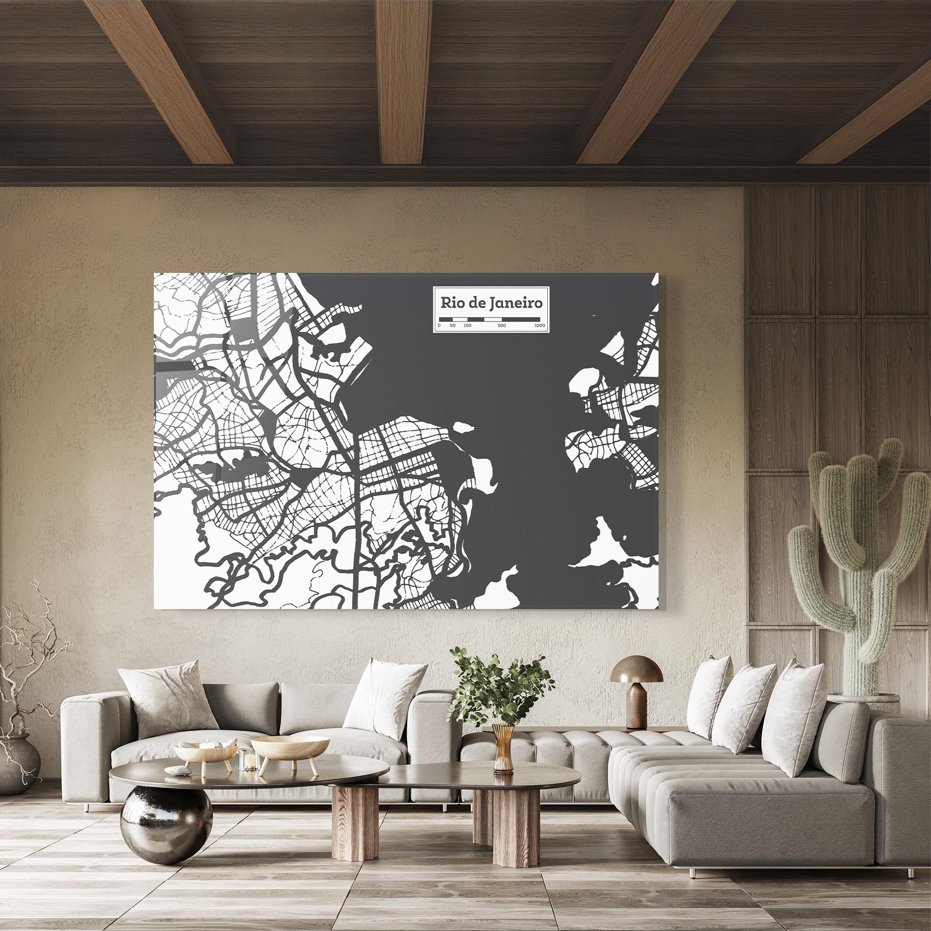 Obraz na Szkle Rio De Janeiro Map mockup 8