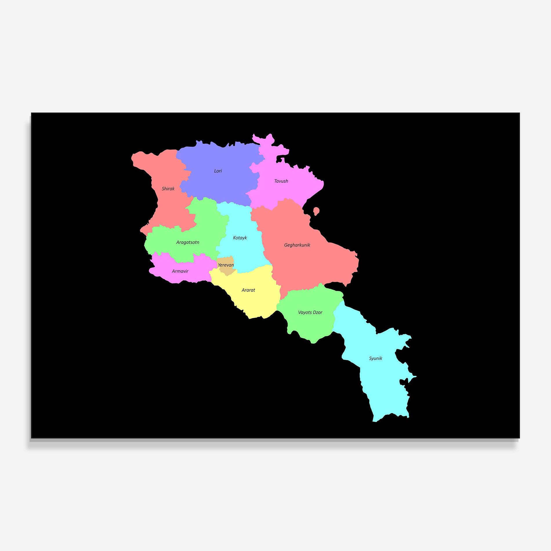 Obraz na Szkle Armenia Map mockup 0