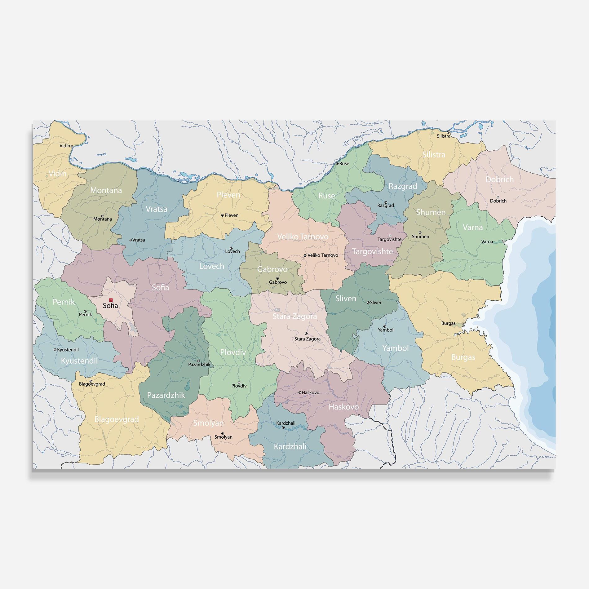 Obraz na Szkle Bulgaria Map mockup 0