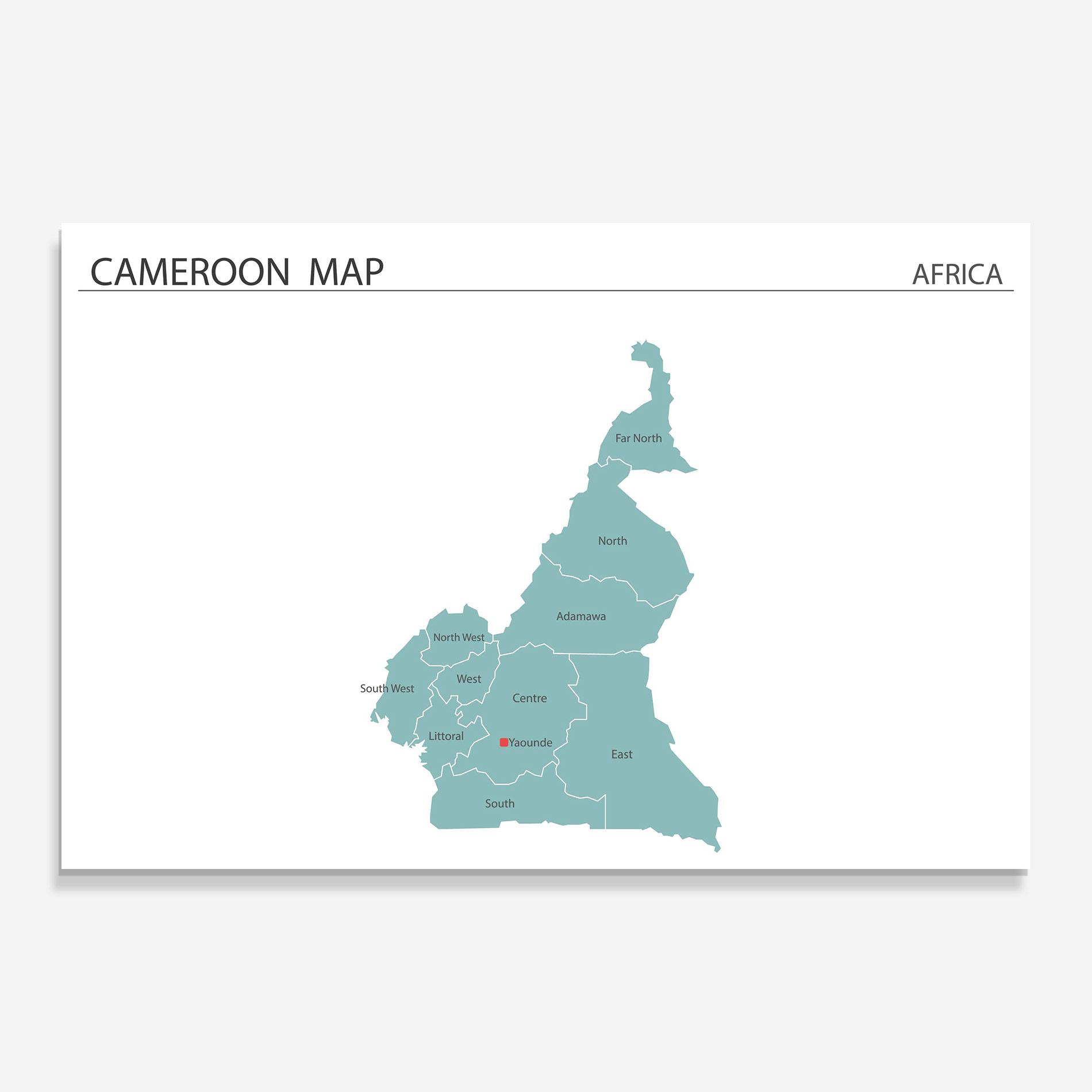 Obraz na Szkle Cameroon Map mockup 0