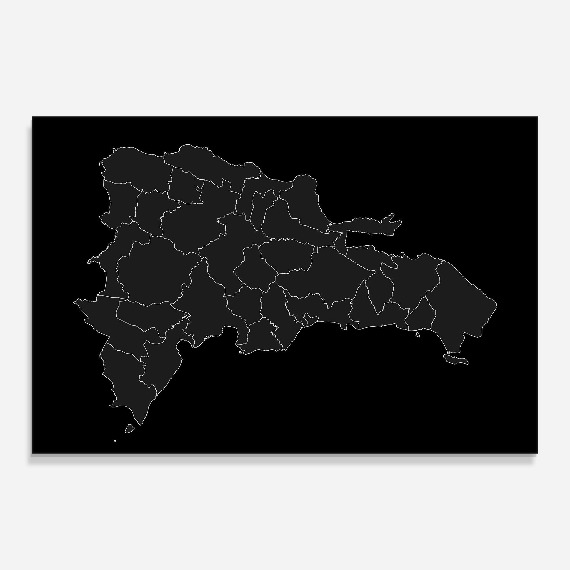 Obraz na Szkle Dominican Republic Grey Map mockup 0