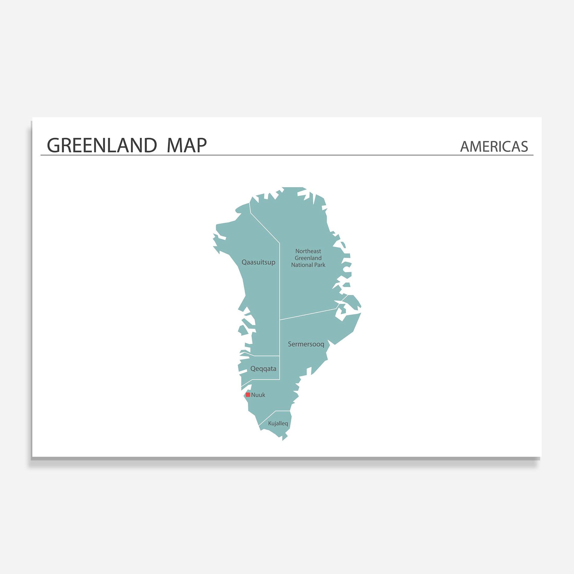 Obraz na Szkle Greenland Map mockup 0
