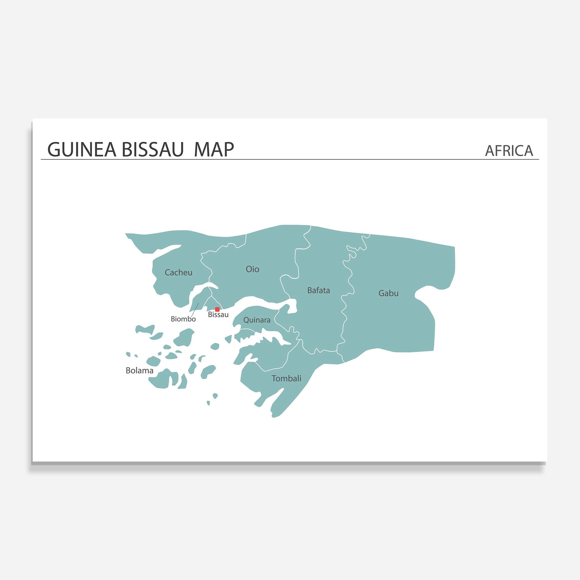 Obraz na Szkle Guinea Bissau Map mockup 0