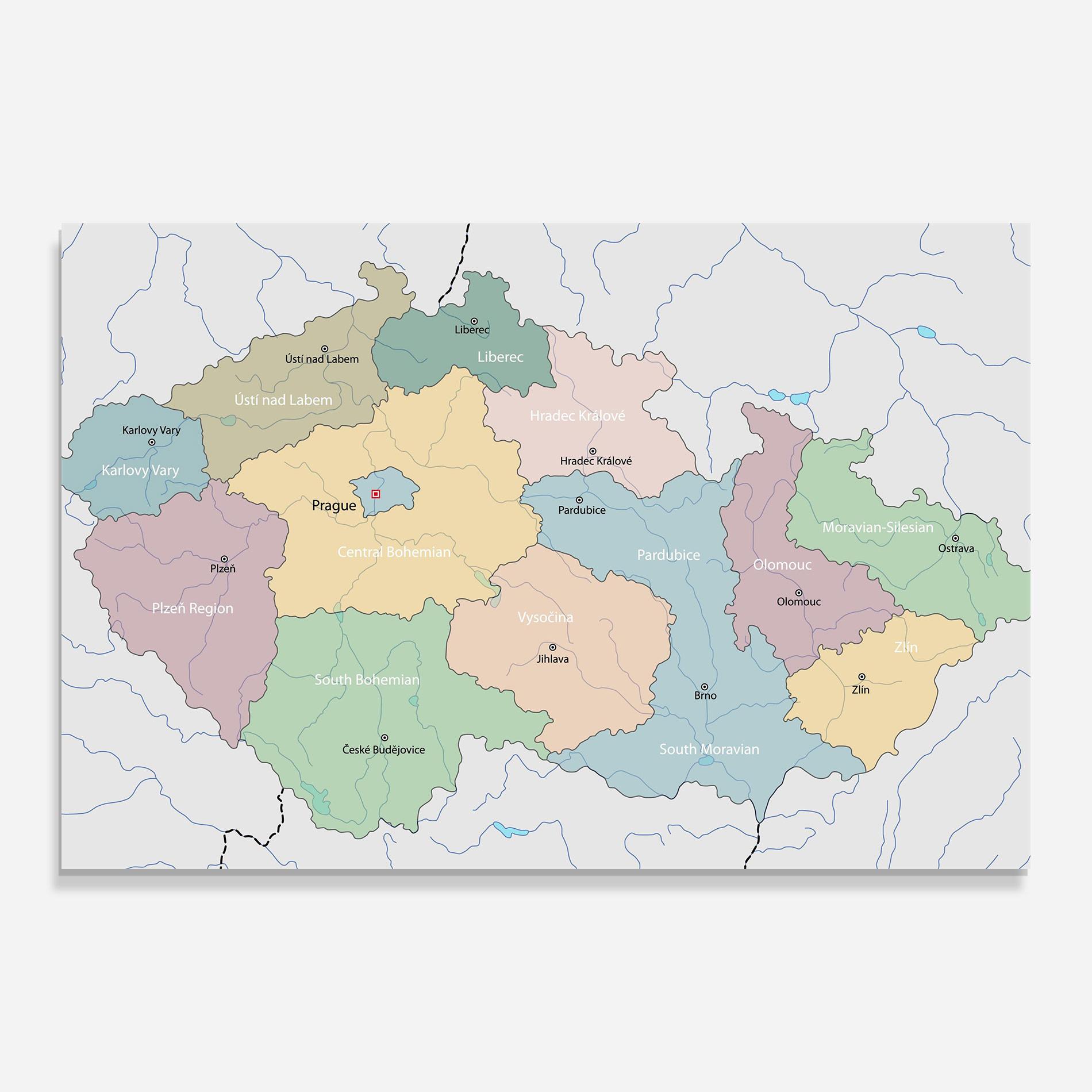 Obraz na Szkle Map Czech Republic mockup 0